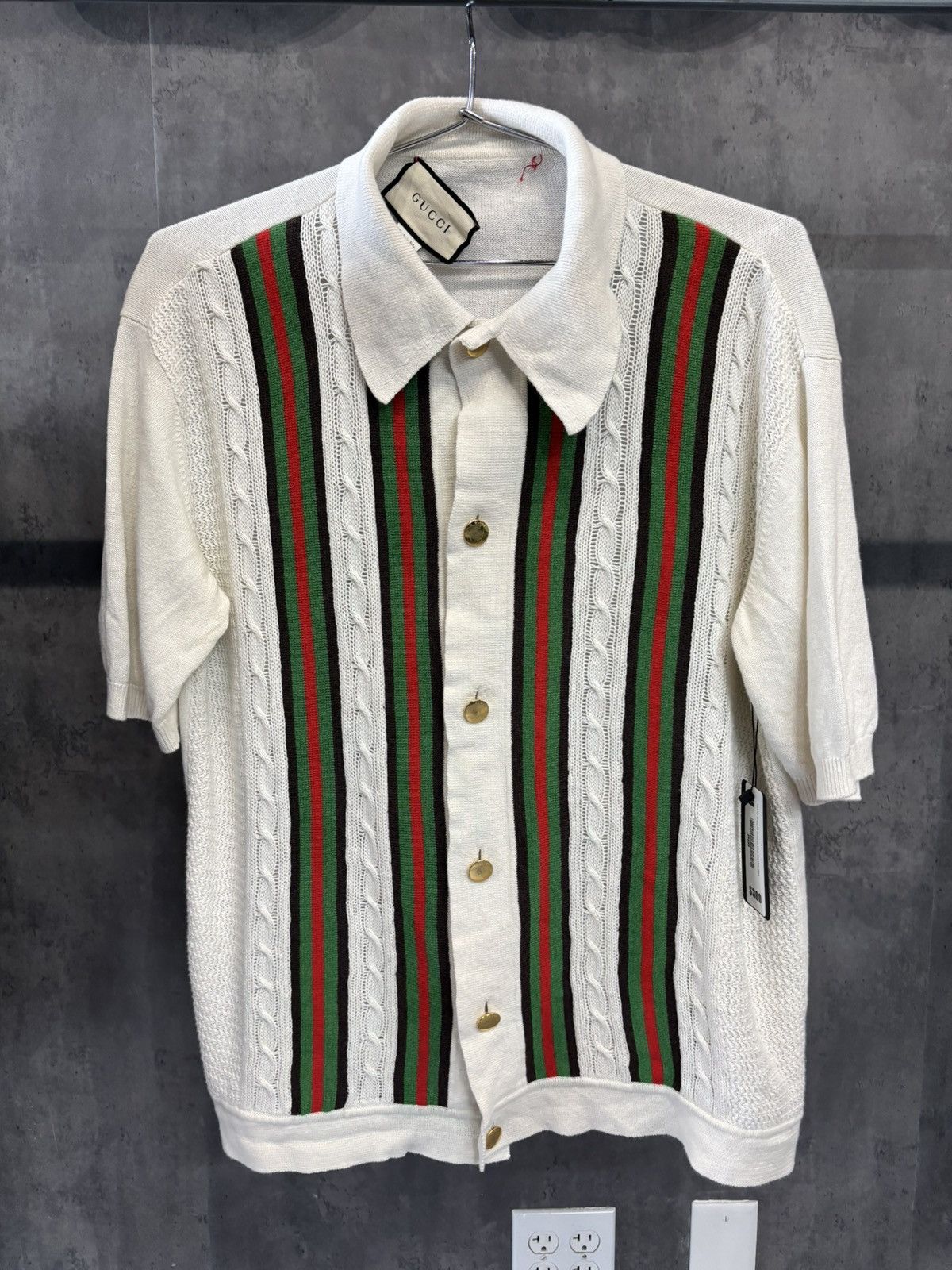 Gucci GUCCI STRIPE SS BUTTONED WOOL KNIT POLO SHIRT SIZE M Size US M / EU 48-50 / 2 - 1 Thumbnail