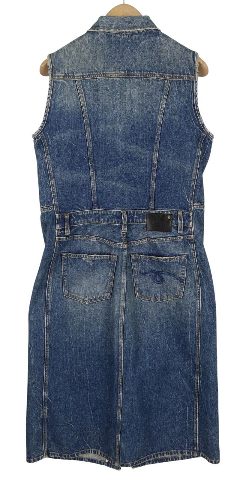 R13 NICO TRUCKER COAT M Blue Denim Faded Kelly Tex Dress 86150 Size M / US 6-8 / IT 42-44 - 3 Thumbnail