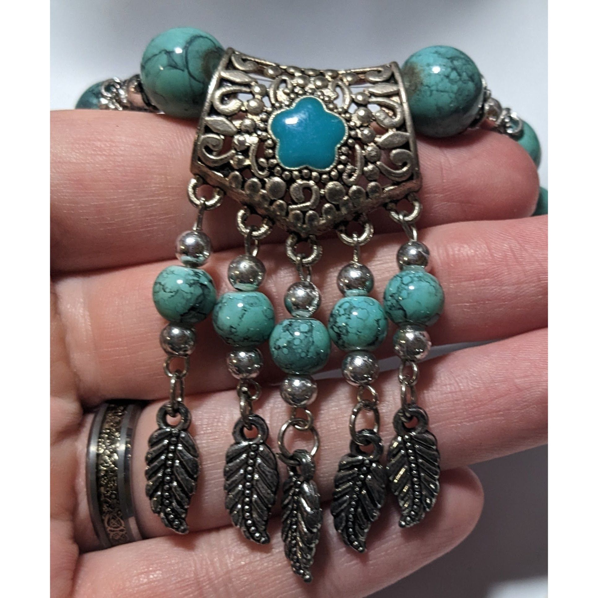 Other Bohemian Style Turquoise Feather Tassel Necklace Size ONE SIZE - 9 Thumbnail