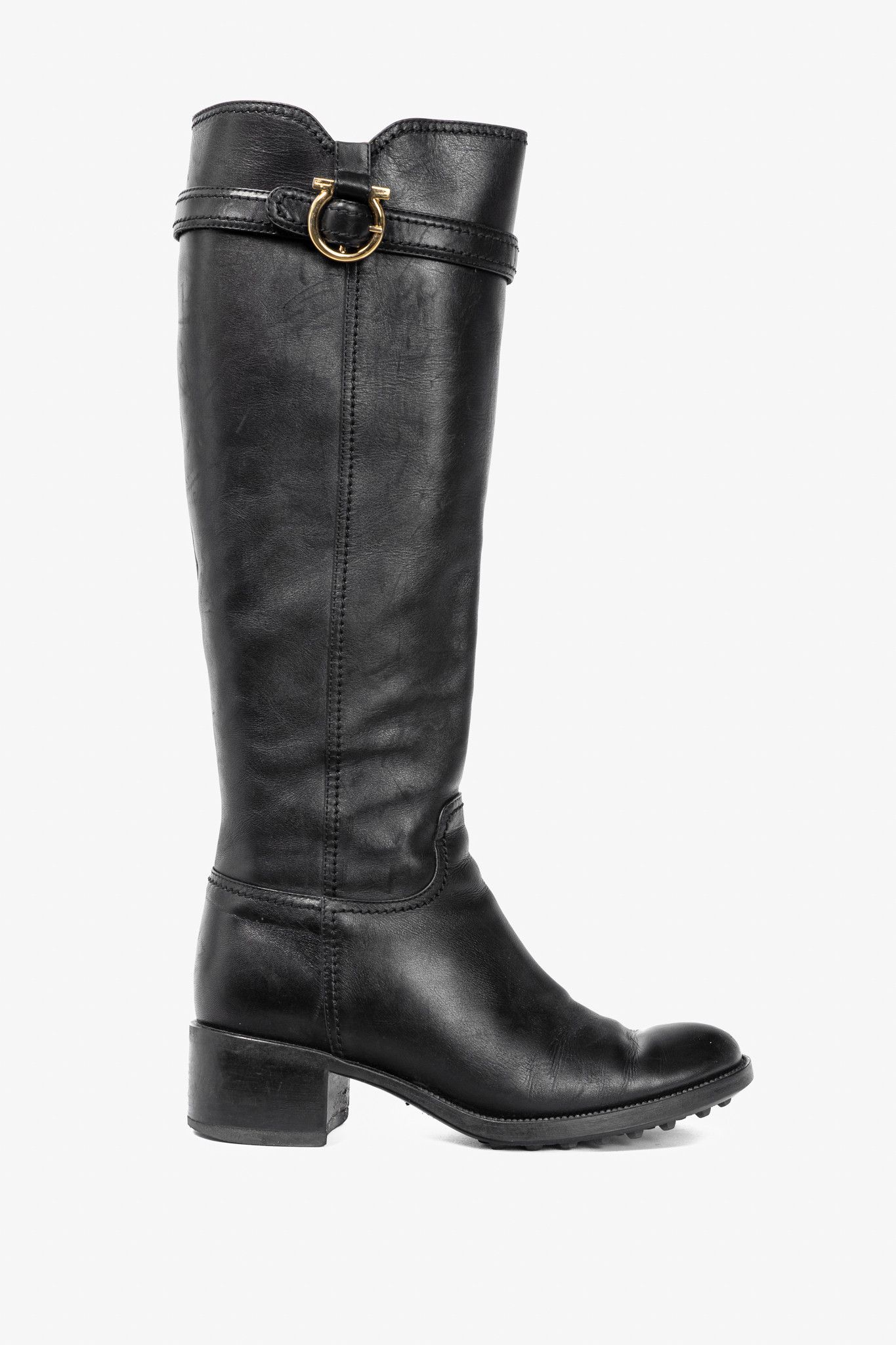 Salvatore Ferragamo Salvatore Ferragamo Robespierre Fersea Gancio Riding Boots Size US 7.5 / IT 37.5 - 1 Thumbnail