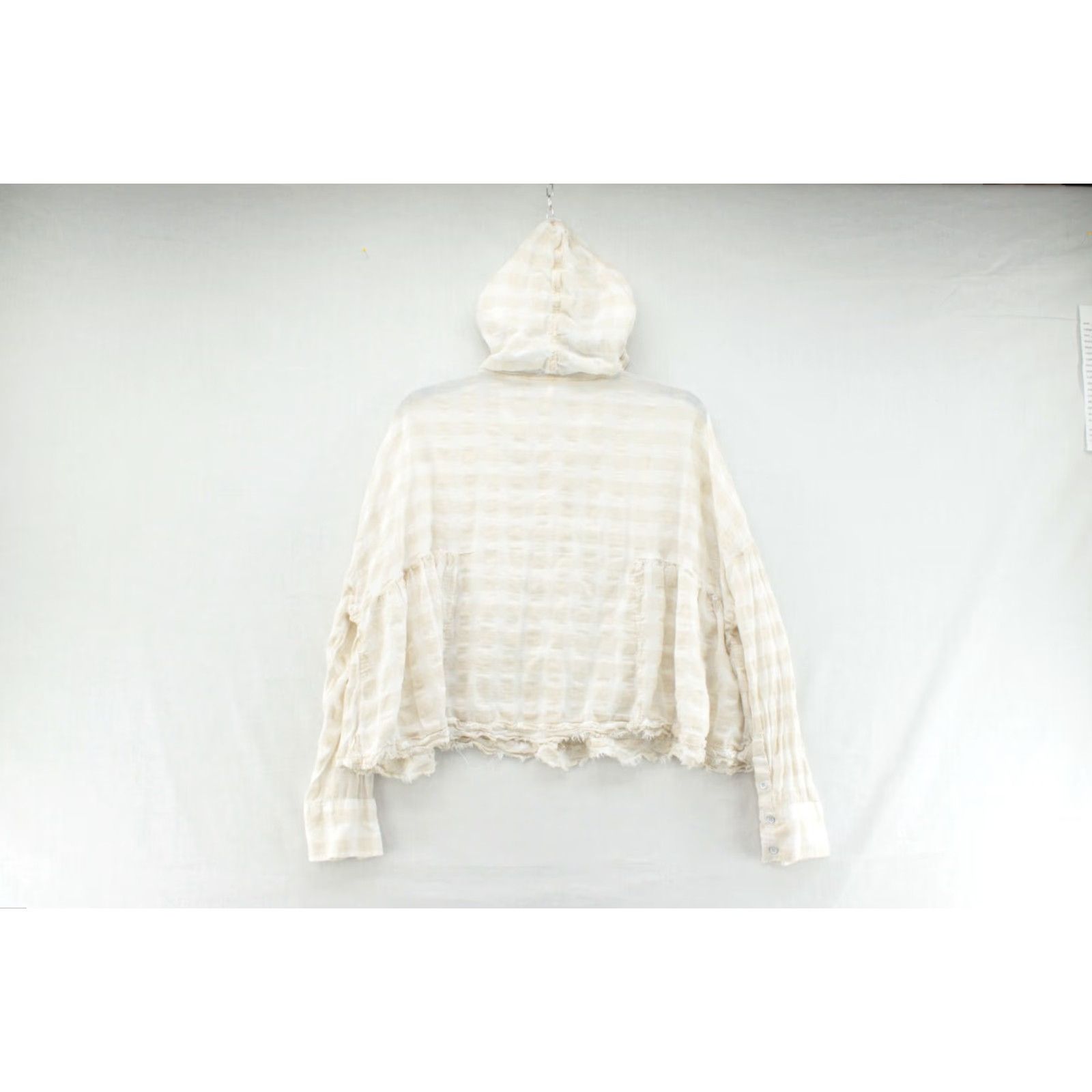 Free People Free people Shirt Women's Medium button chest white w/ beige wide plaid Hoodie Size M / US 6-8 / IT 42-44 - 7 Thumbnail
