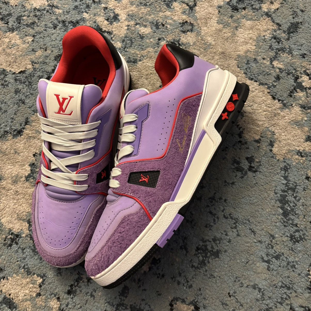 Louis Vuitton Louis VuittonTrainer Low Suede Purple Size 9LV (10-10.5US) Size US 10.5 / EU 43-44 - 2 Thumbnail