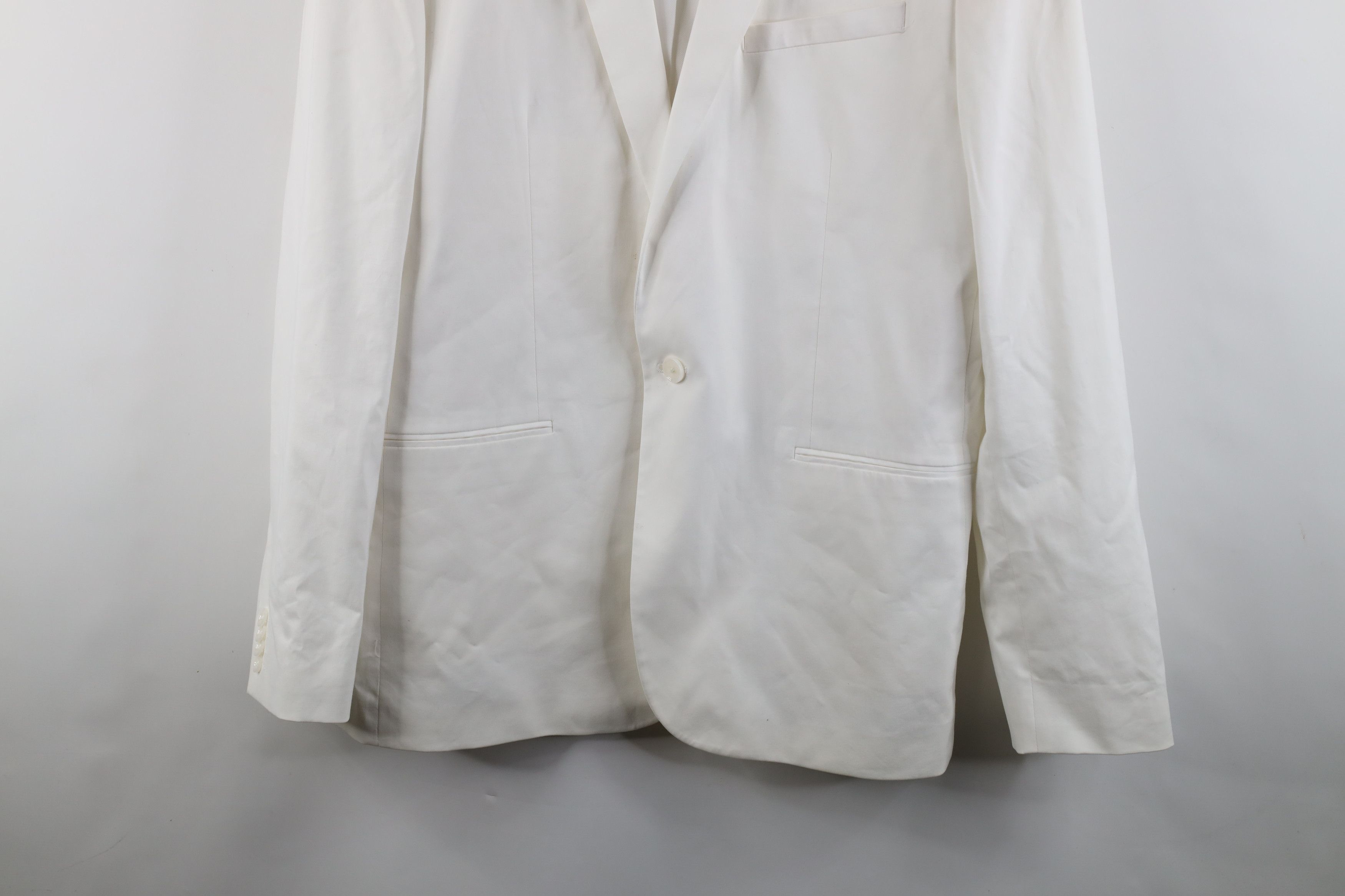Express × Vintage Express One Button Wedding Tuxedo Suit Blazer Jacket White Size US XXL / EU 58 / 5 - 3 Thumbnail