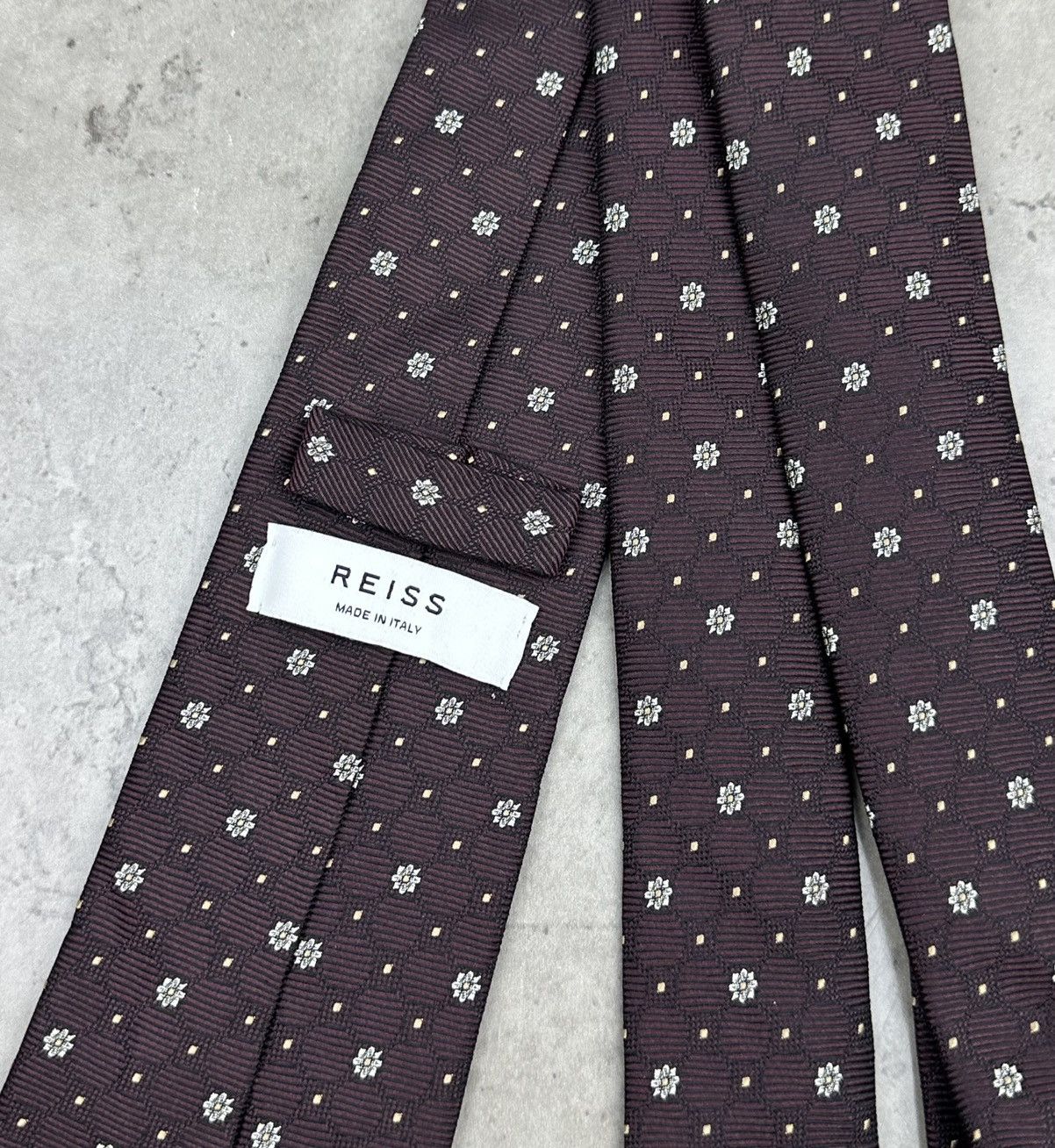 Reiss Reiss Floral Silk Tie - Made in Italy Designer Mens Necktie Size ONE SIZE - 7 Thumbnail