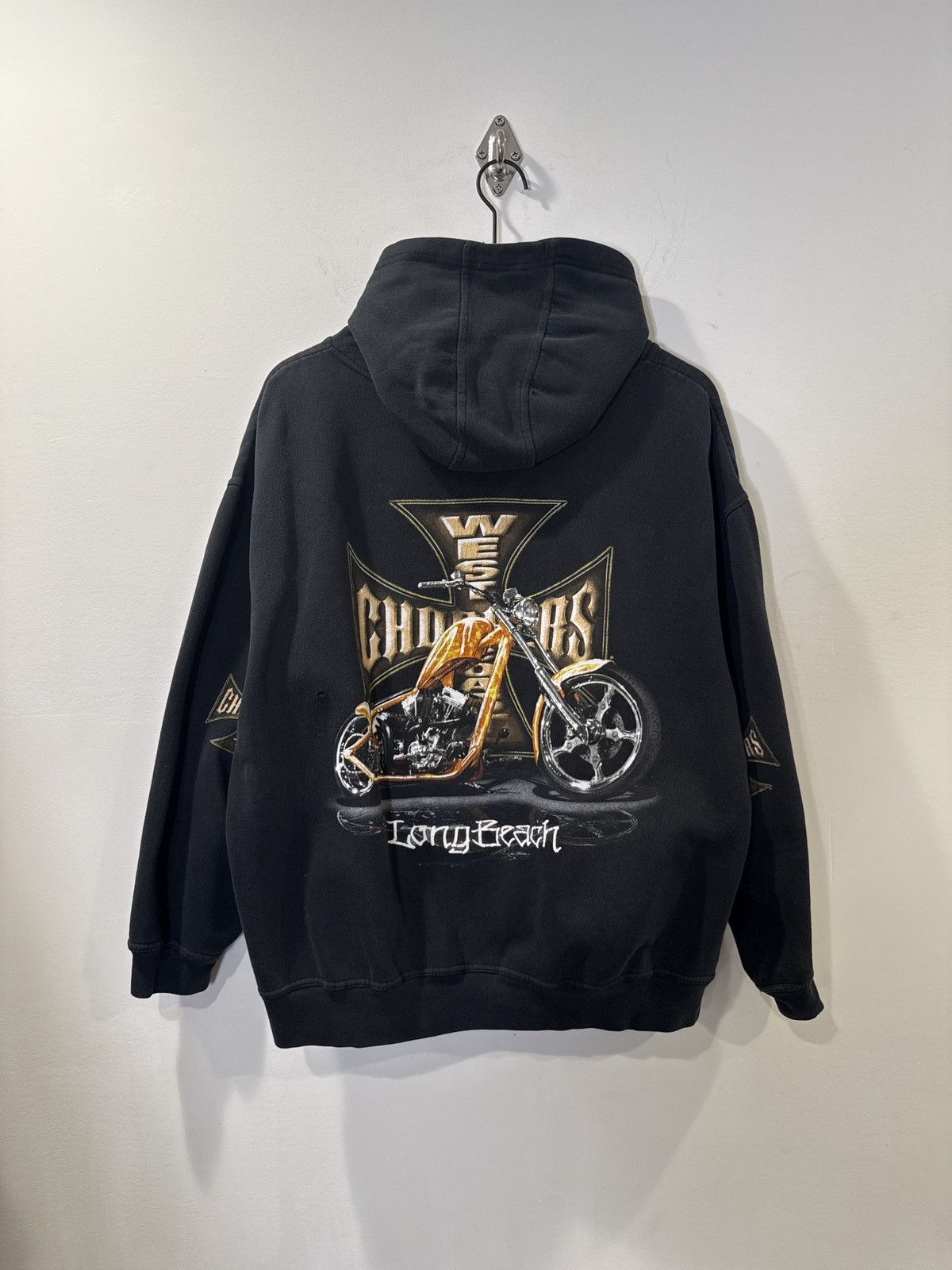 West Coast Choppers Vintage West Coast Choppers Long Beach Hoodie – Faded Black Size US M / EU 48-50 / 2 - 2 Thumbnail
