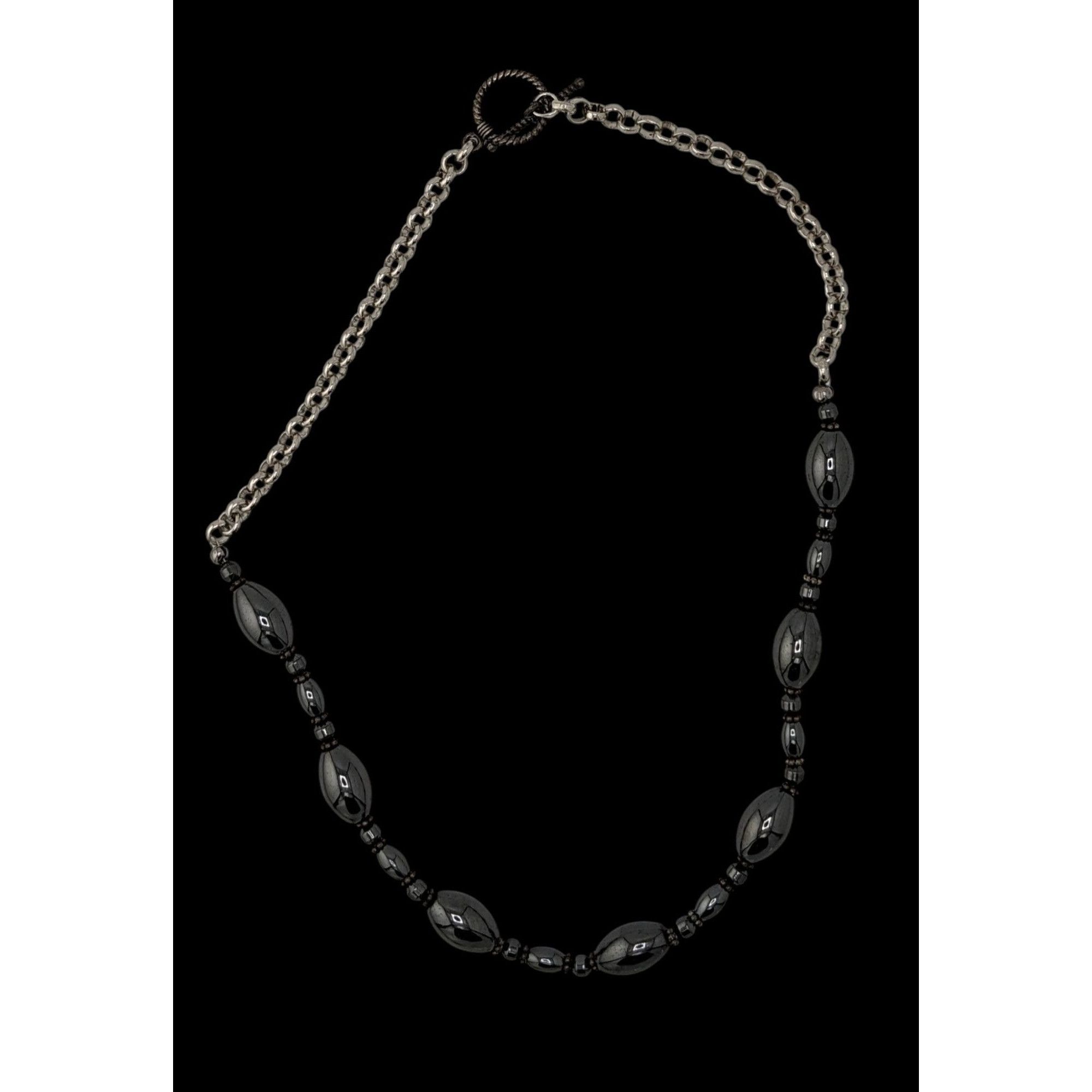 Other Hematite & Silver-Tone Chain Necklace With Toggle Clasp Size ONE SIZE - 3 Thumbnail