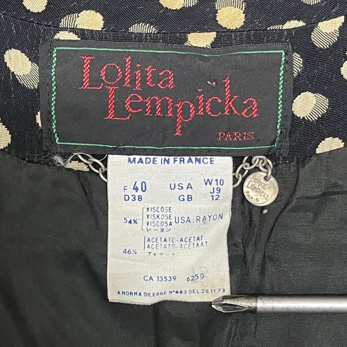 Vintage 80s Lolita Lempicka Paris Polka Dot Fitted Blazer Jacket Size M / US 6-8 / IT 42-44 - 17 Thumbnail