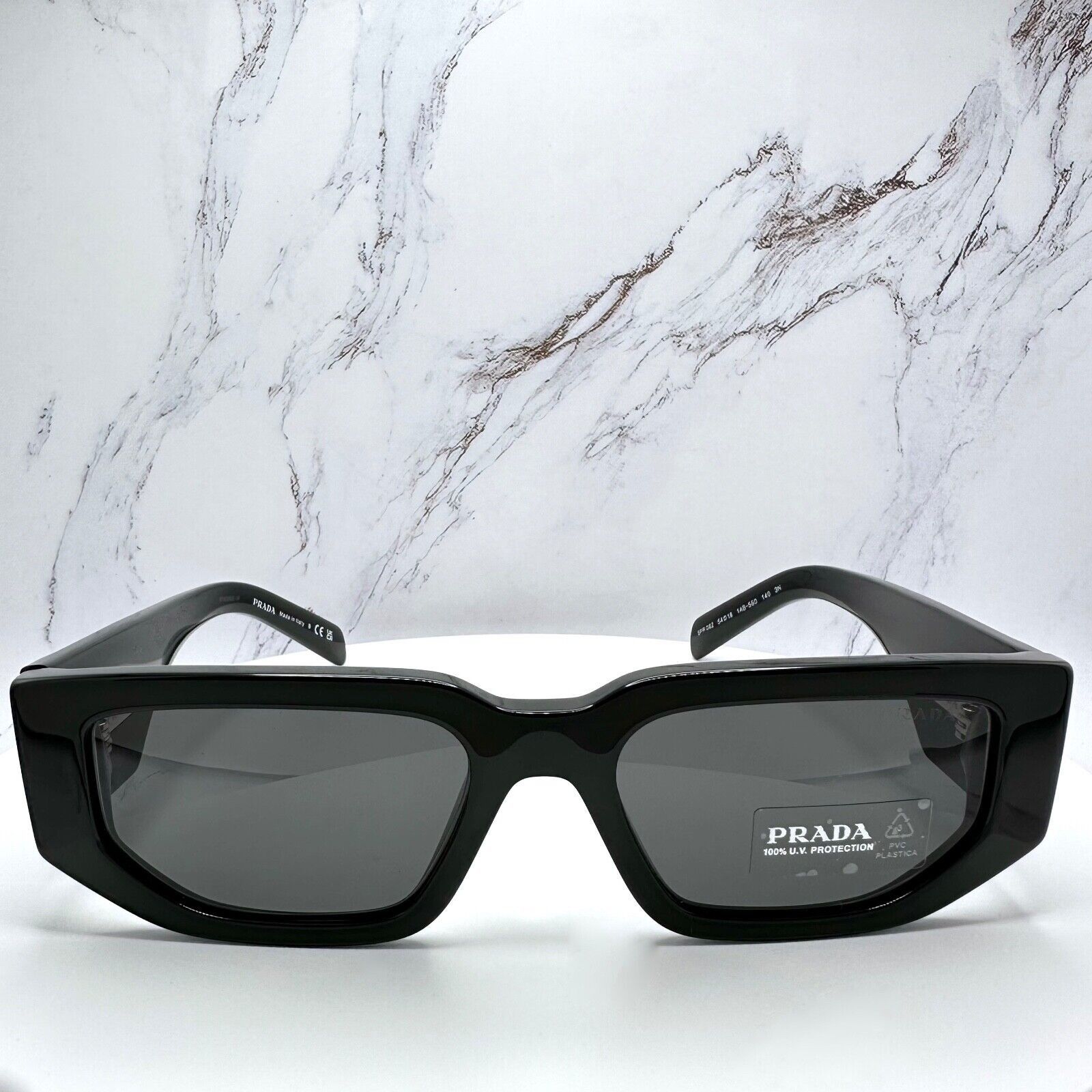 Prada NEW PRADA Sunglasses Black Square Rectangle Plaque Logo Size ONE SIZE - 3 Thumbnail