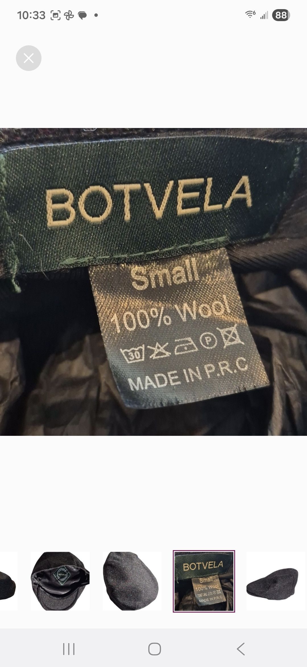Other Botvela Tweed Flat Cap Size 30 - 4 Thumbnail
