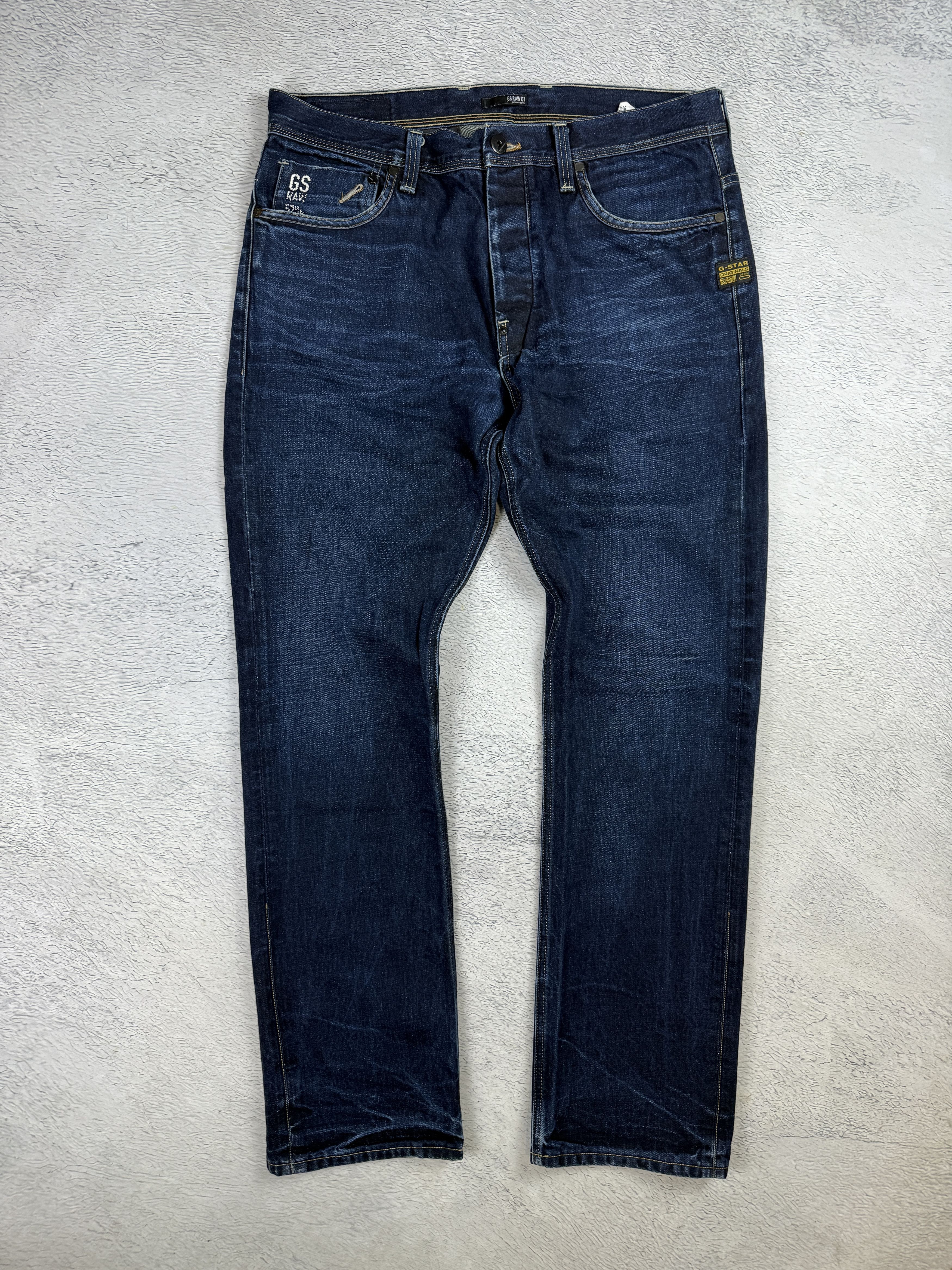 G-Star G-Star Raw Jeans Attacc Straight Zip Dark Blue Size US 38 / EU 54 - 2 Thumbnail