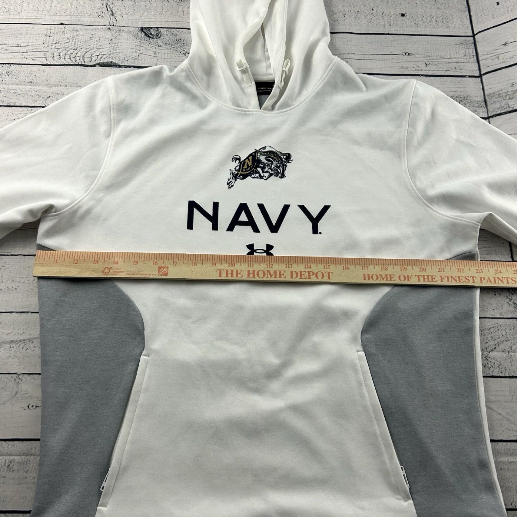 Under Armour Under Armour Hoodie Mens L White Navy Pullover Sweatshirt Size US L / EU 52-54 / 3 - 5 Thumbnail
