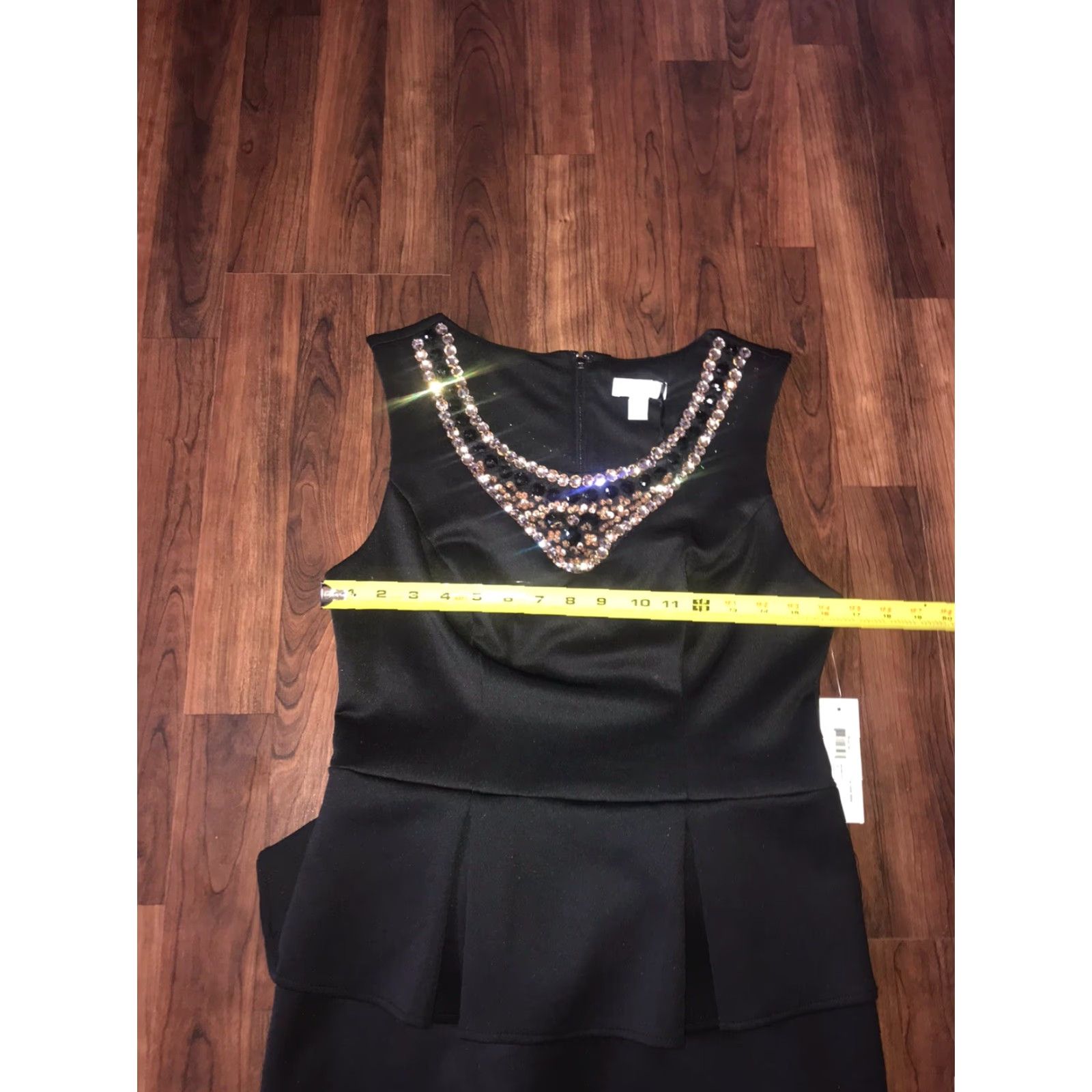 Vintage VINTAGE BISOU BISOU Michele Bohbot Womens Dress Black Embellished Layered Upper Short Sleeveless Size 10 Womens Size L / US 10 / IT 46 - 4 Thumbnail