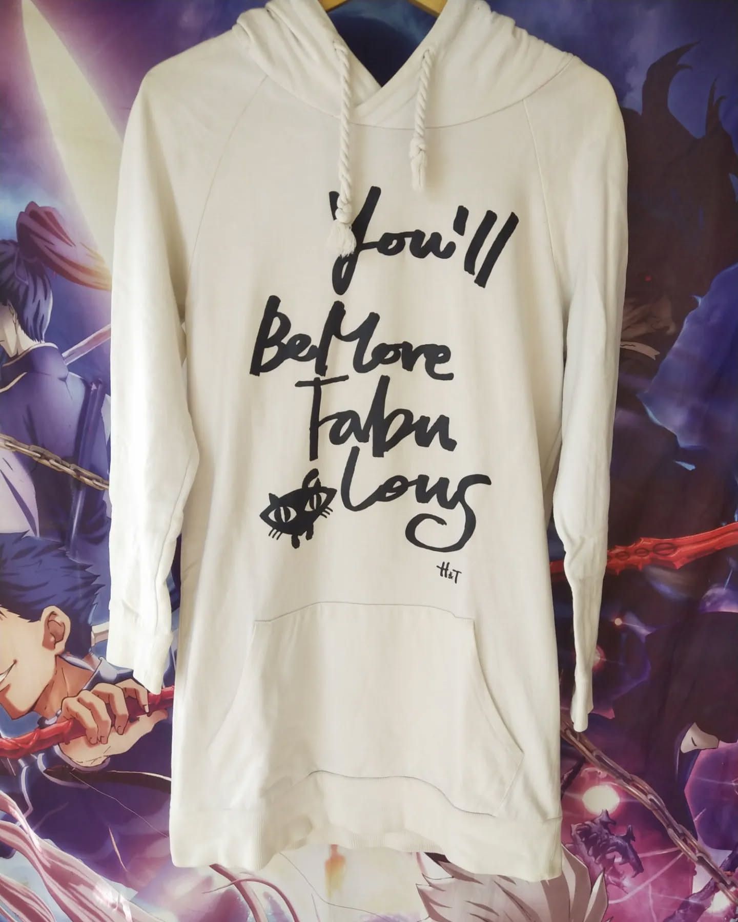 Japanese Brand H&T White Spellout Korea Woman Hoodie Size S / US 4 / IT 40 - 1 Thumbnail