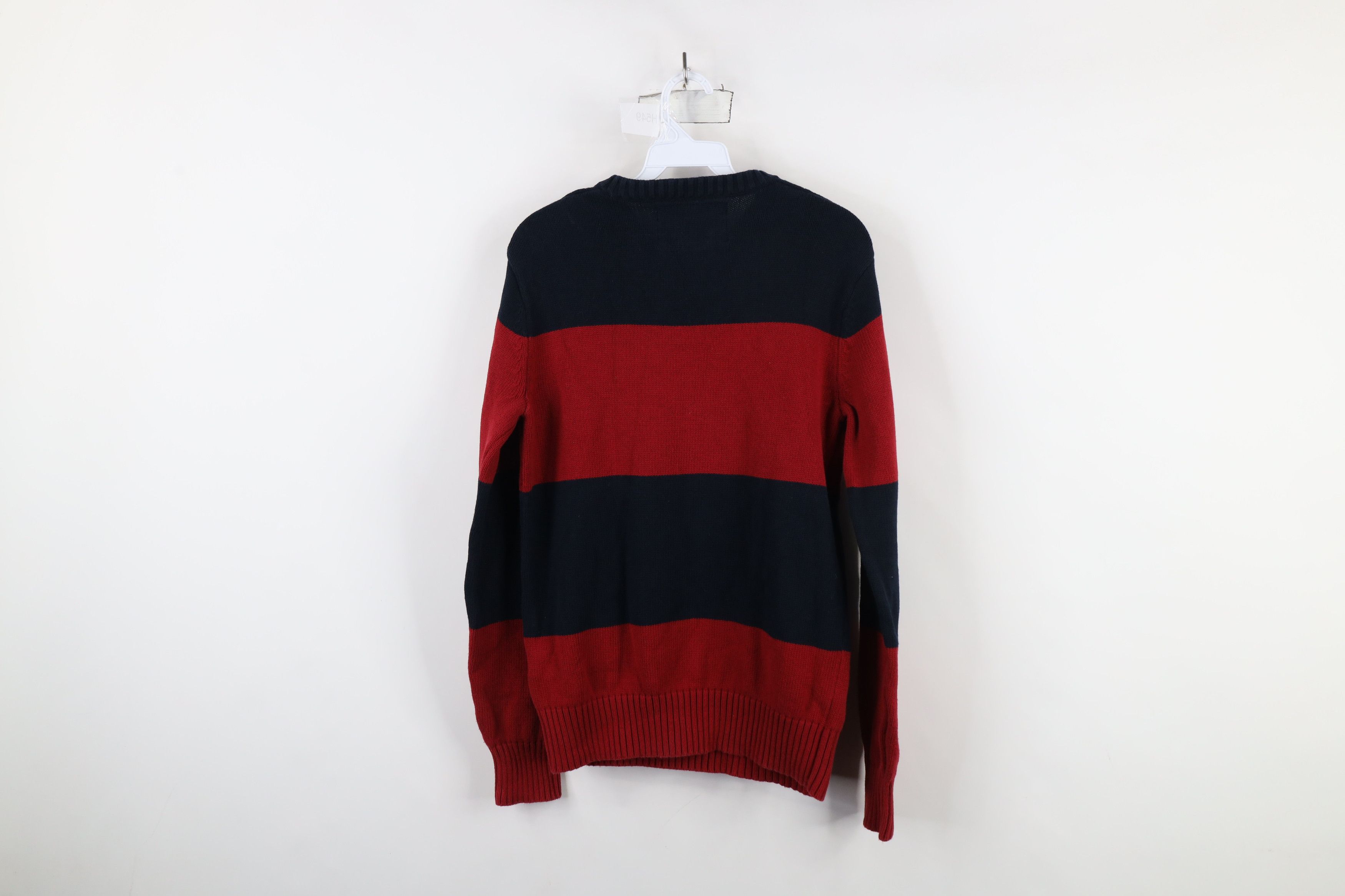 Nautica × Vintage Vintage 90s Nautica Block Striped Knit Crewneck Sweater Size US S / EU 44-46 / 1 - 7 Thumbnail