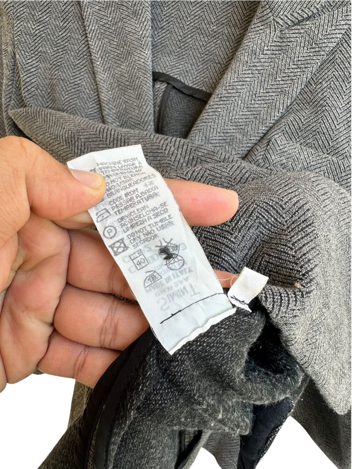Emporio Armani Emporio Armani Double Breasted Herringbone Blazer Minimalist Size 38L - 6 Thumbnail