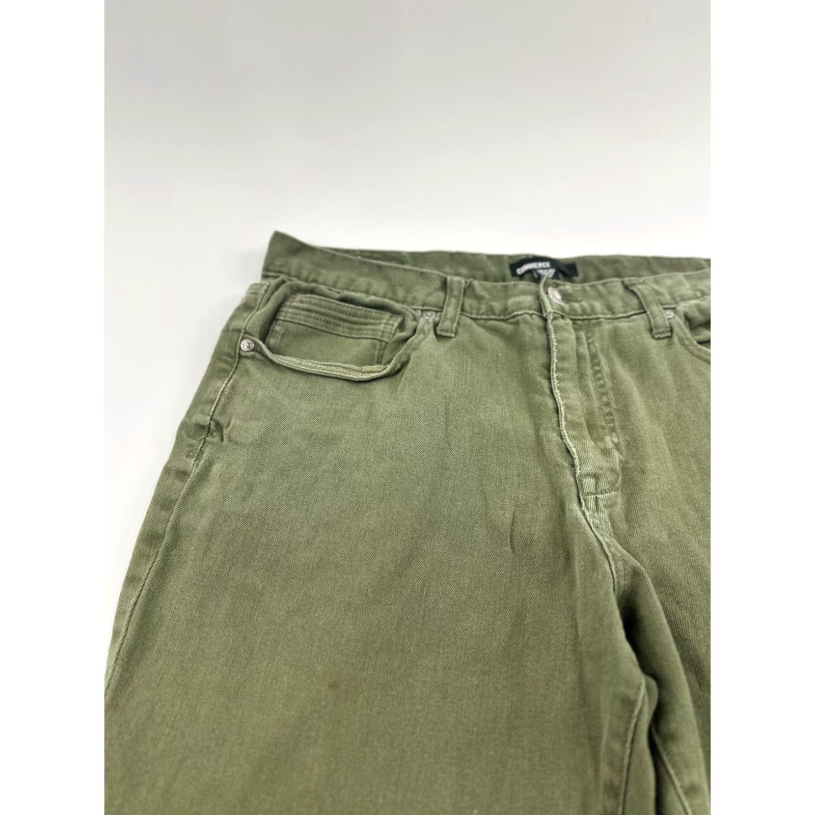 Vintage Commerce Jeans Mens 36x30 Green Relaxed Straight Fit Five Pocket Stretch Preppy Size US 36 / EU 52 - 3 Thumbnail