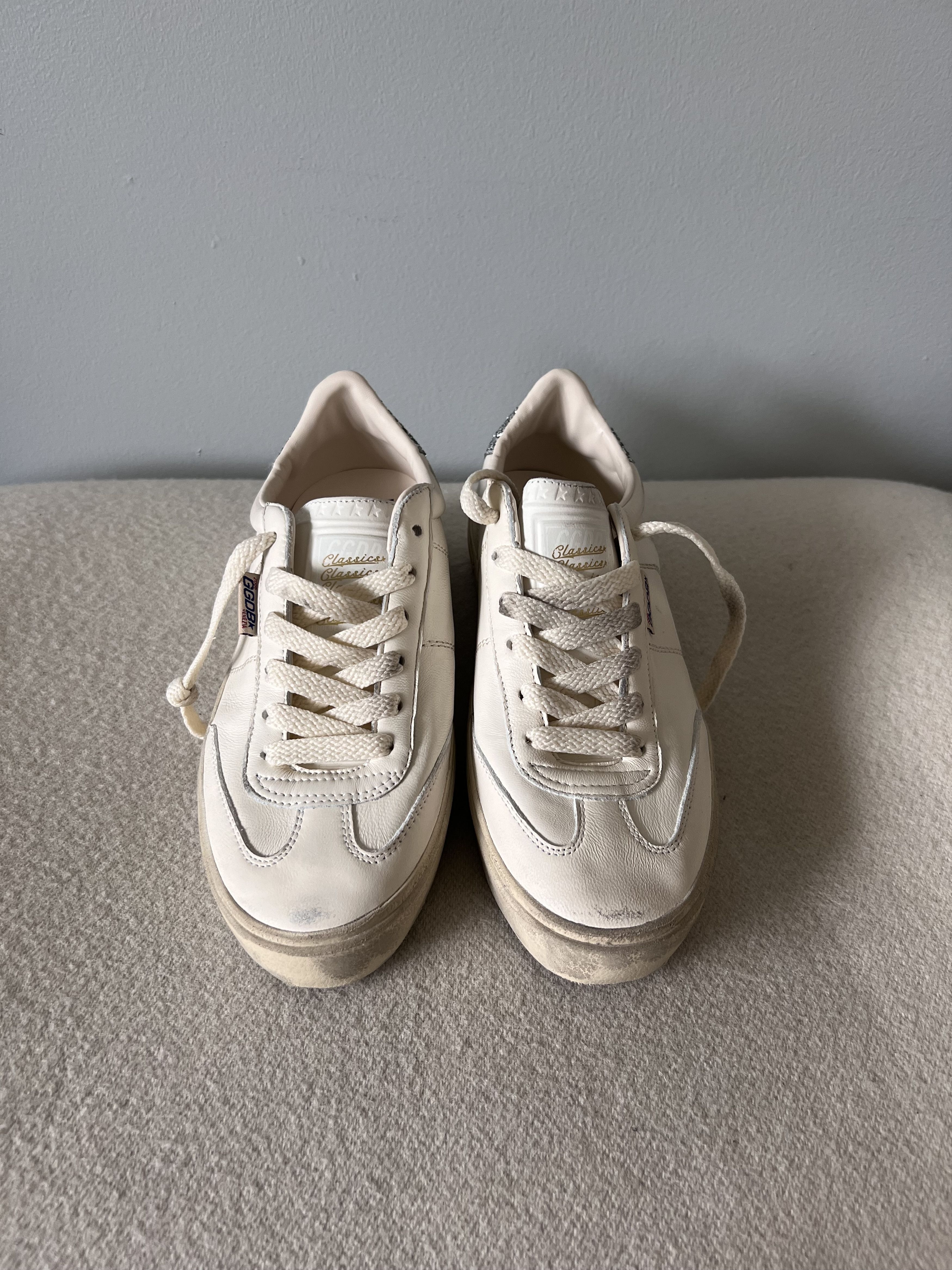 Golden Goose Golden Goose Leather Soul Star Sneakers in White Silver Size US 9 / IT 39 - 4 Thumbnail
