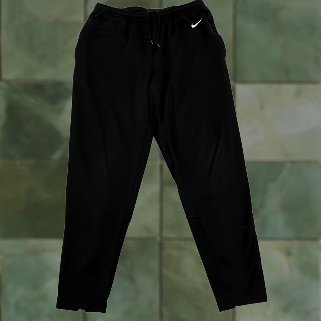 Nike Vintage Nike Track Pants Mens Medium Black Y2K Team Swoosh Joggers Size US 31 - 1 Thumbnail