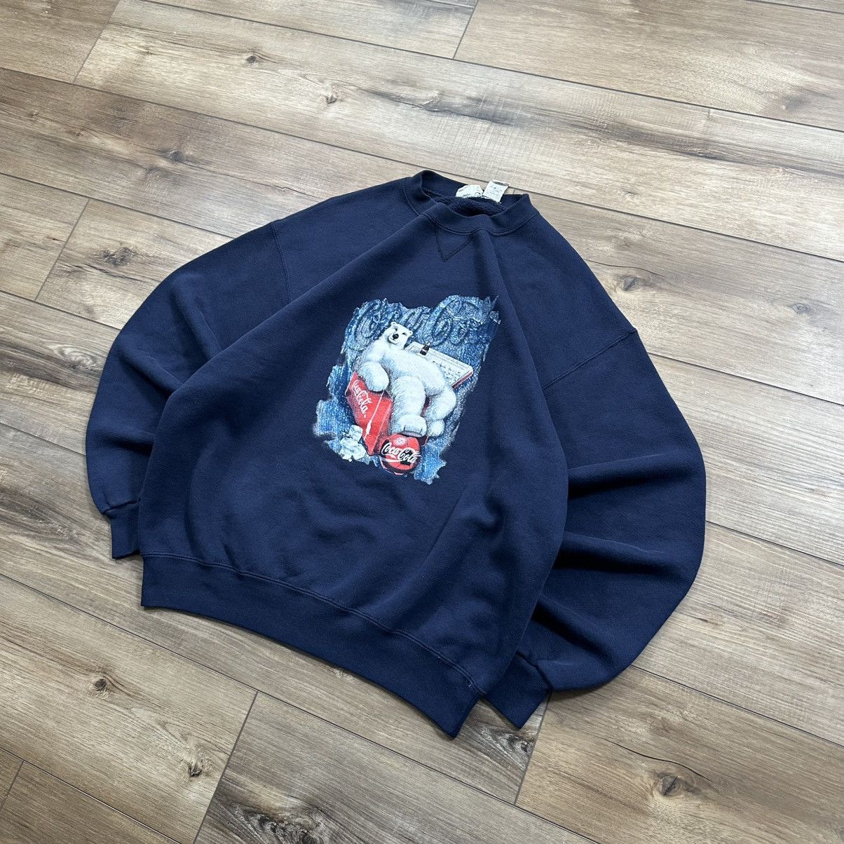Coca Cola Vintage 1999 Coca Cola Polar Bear Crewneck Sweatshirt Size US L / EU 52-54 / 3 - 3 Thumbnail