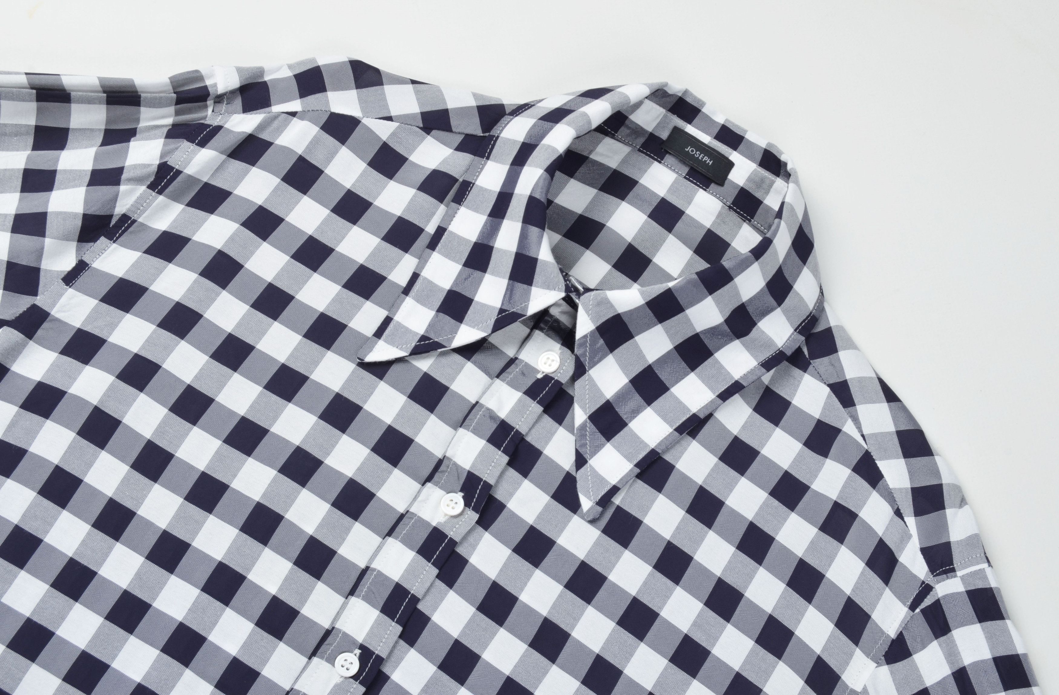 Joseph Joseph Checkered Blue Long Sleeve Button Up Shirt Size S / US 4 / IT 40 - 5 Thumbnail