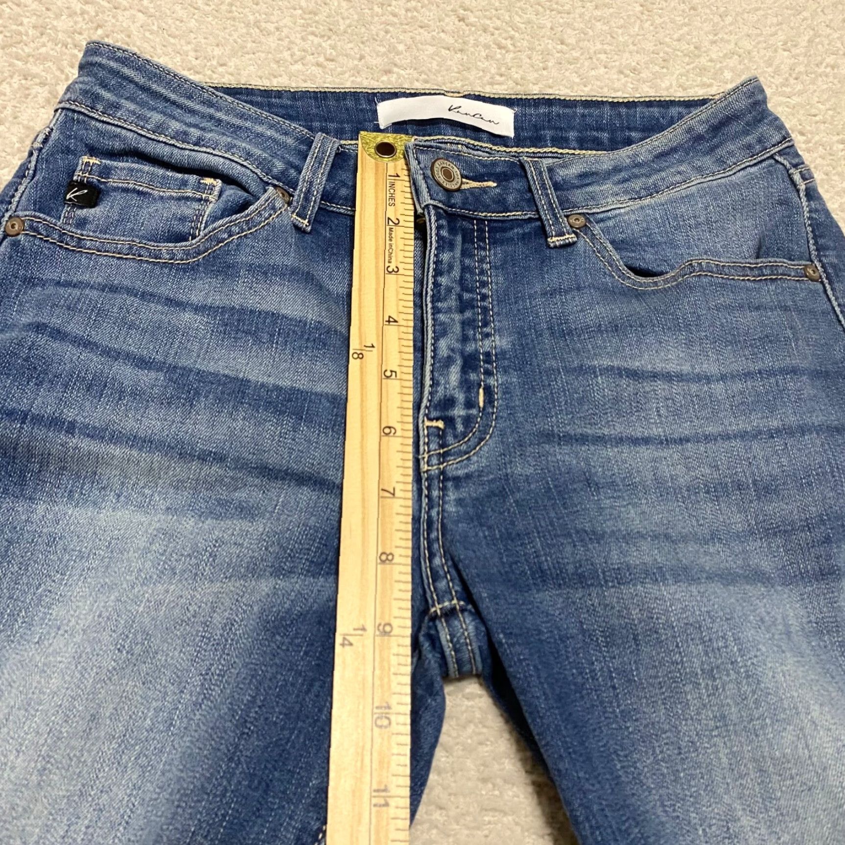 Vintage Kancan Womens Jeans Skinny Distressed Blue Denim Medium Wash Size 26 28 Inseam 28 - Regular Rise Mid - Button Zip Size 28" / US 6 / IT 42 - 4 Thumbnail