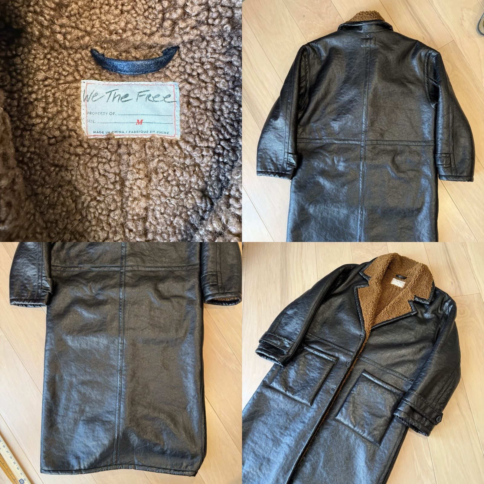Free People VINTAGE Free People London Vegan Coat Women’s Medium Black Long Lined Outerwear New York Size M / US 6-8 / IT 42-44 - 8 Thumbnail