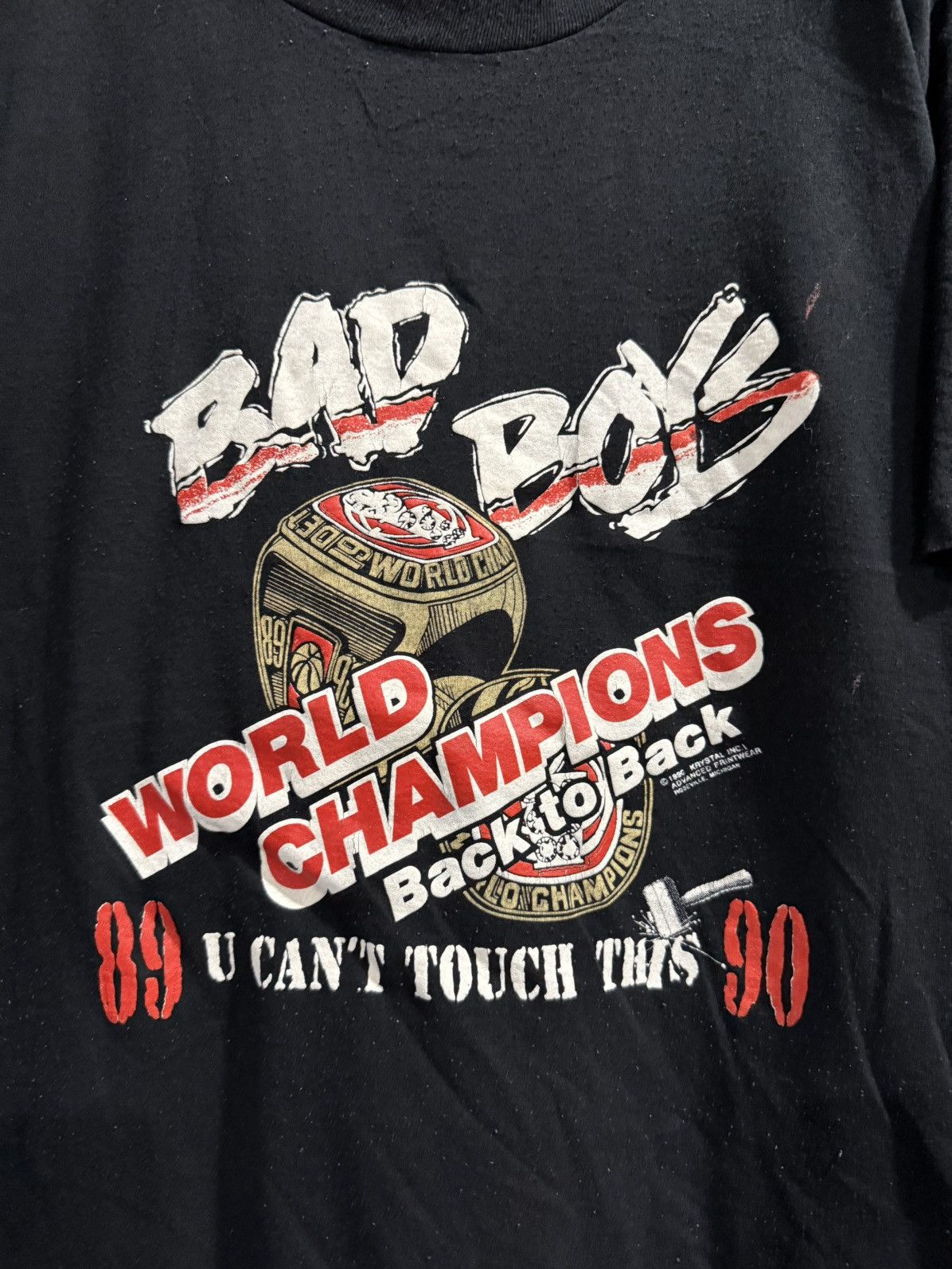NFL Vintage 90s NFL Bad Boy Hammer Time World Champions Tee Size US XL / EU 56 / 4 - 4 Thumbnail
