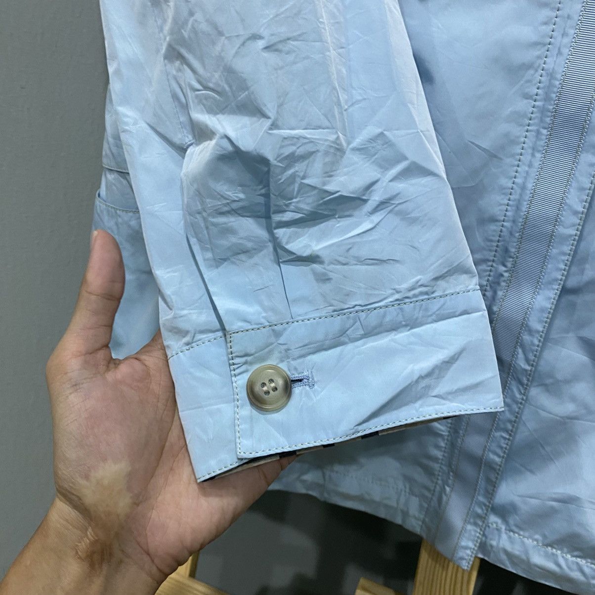 Burberry Prorsum Vintage Burberrys Light Blue Windbreaker Made In UK Size US L / EU 52-54 / 3 - 9 Thumbnail