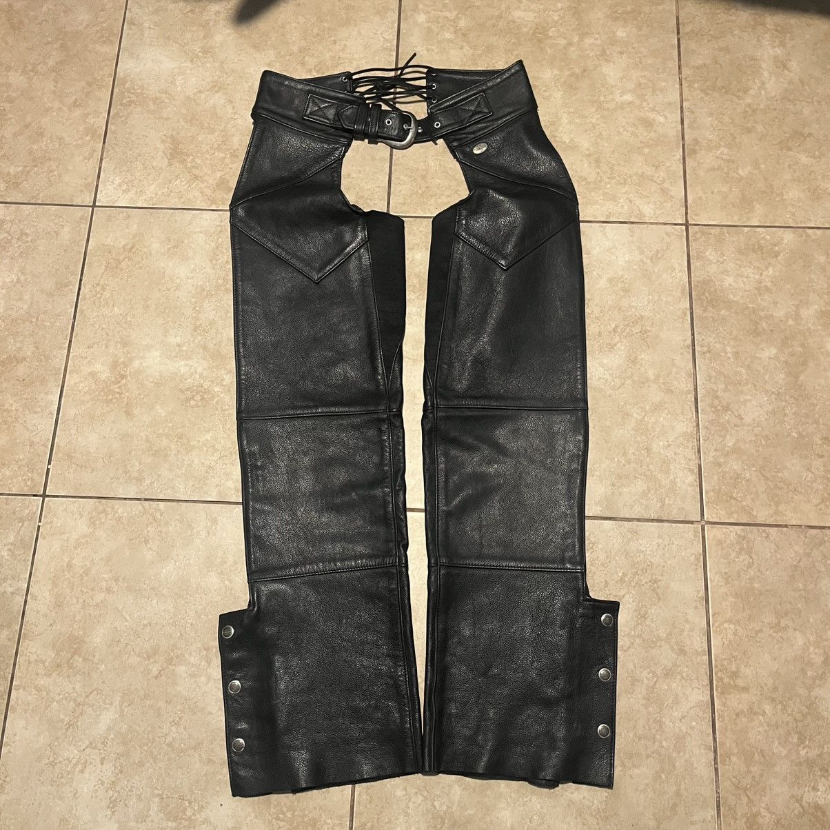 Harley Davidson × Leather Harley Davidson Made in USA 🇺🇸 Leather Chaps Size US 32 / EU 48 - 1 Thumbnail