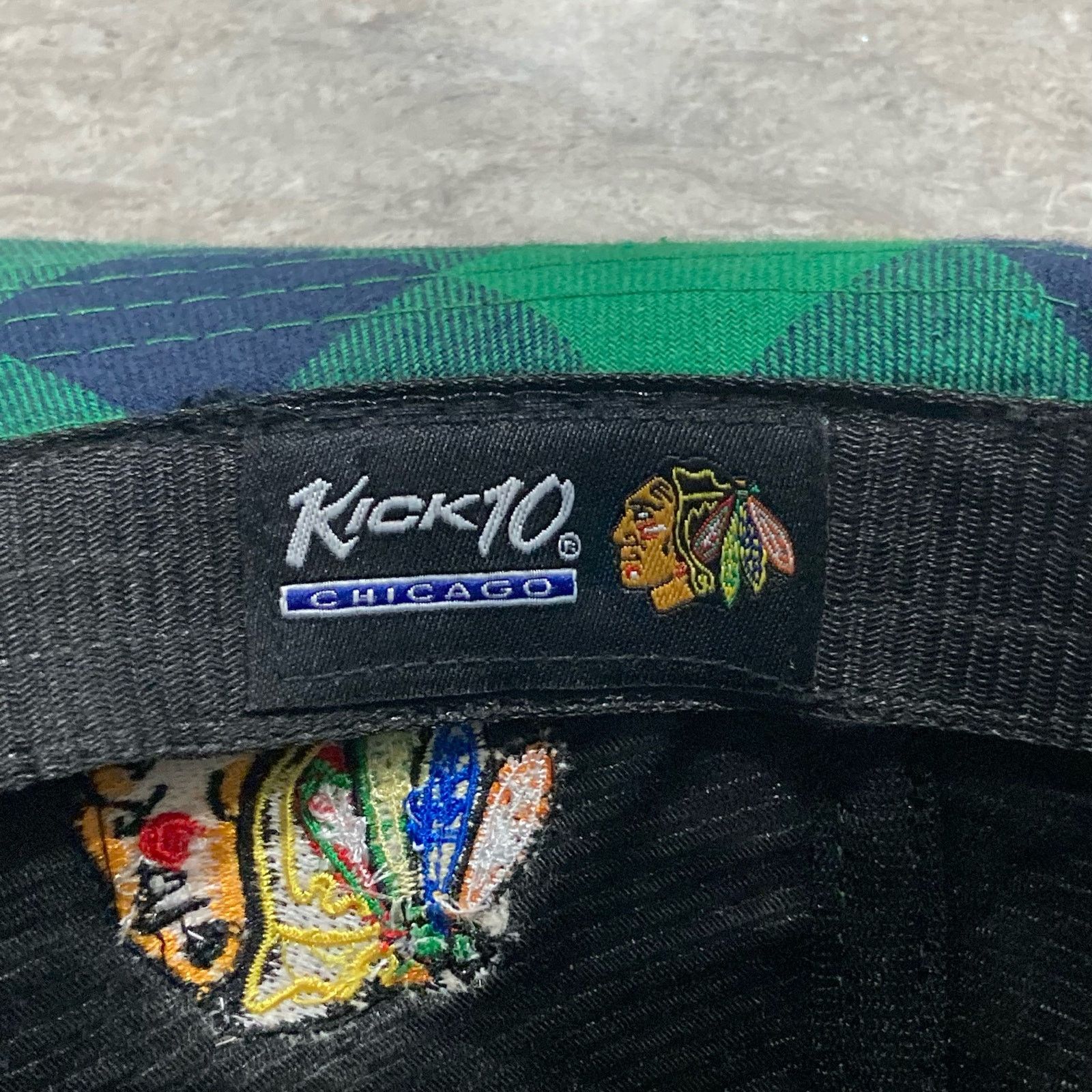NHL Chicago Blackhawks St. Patrick's Day Green Plaid Fedora Hat Size ONE SIZE - 2 Thumbnail