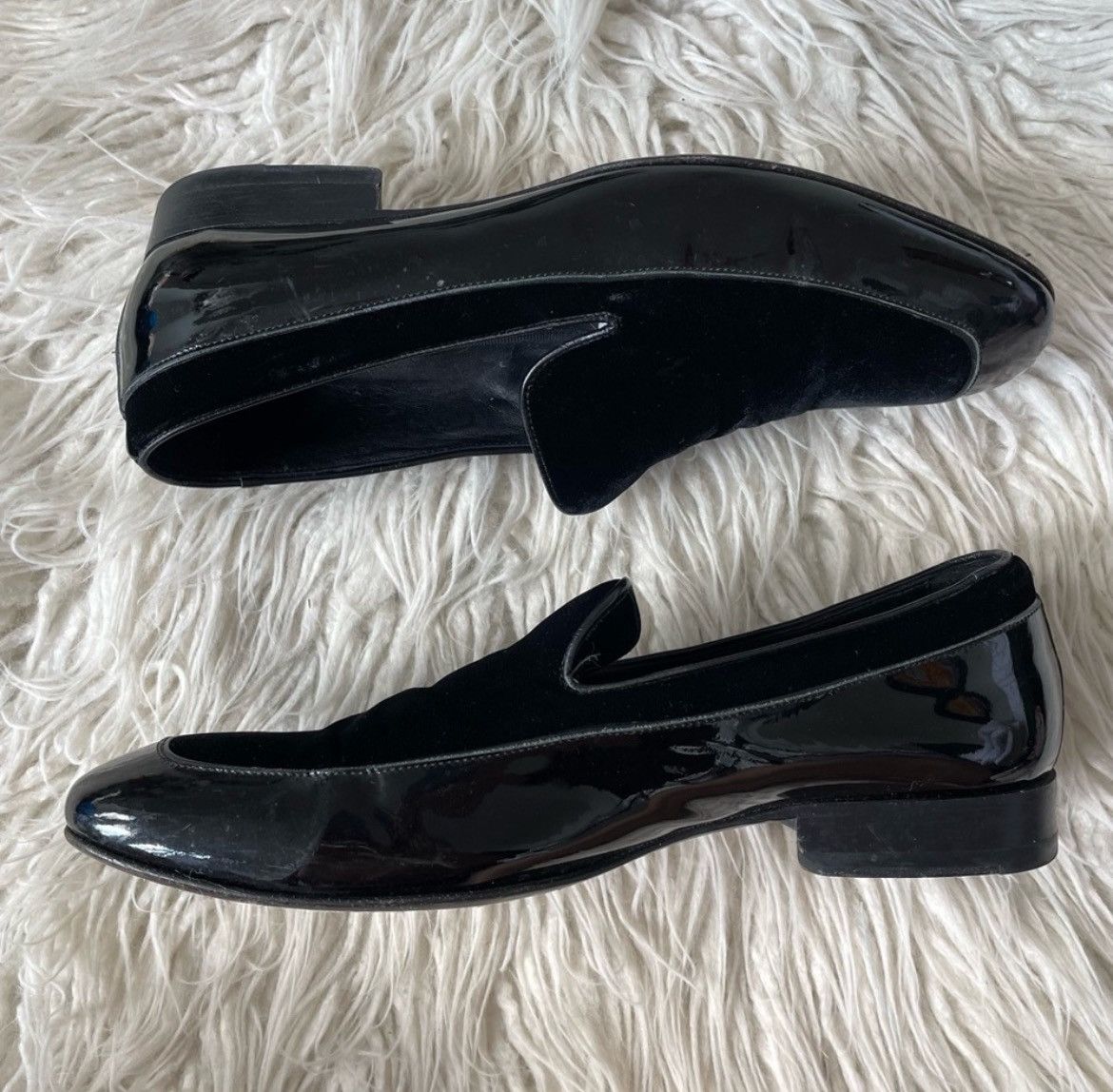 Jimmy Choo Jimmy Choo Patent Leather Velvet Panel Loafers Size US 9.5 / EU 42-43 - 3 Thumbnail