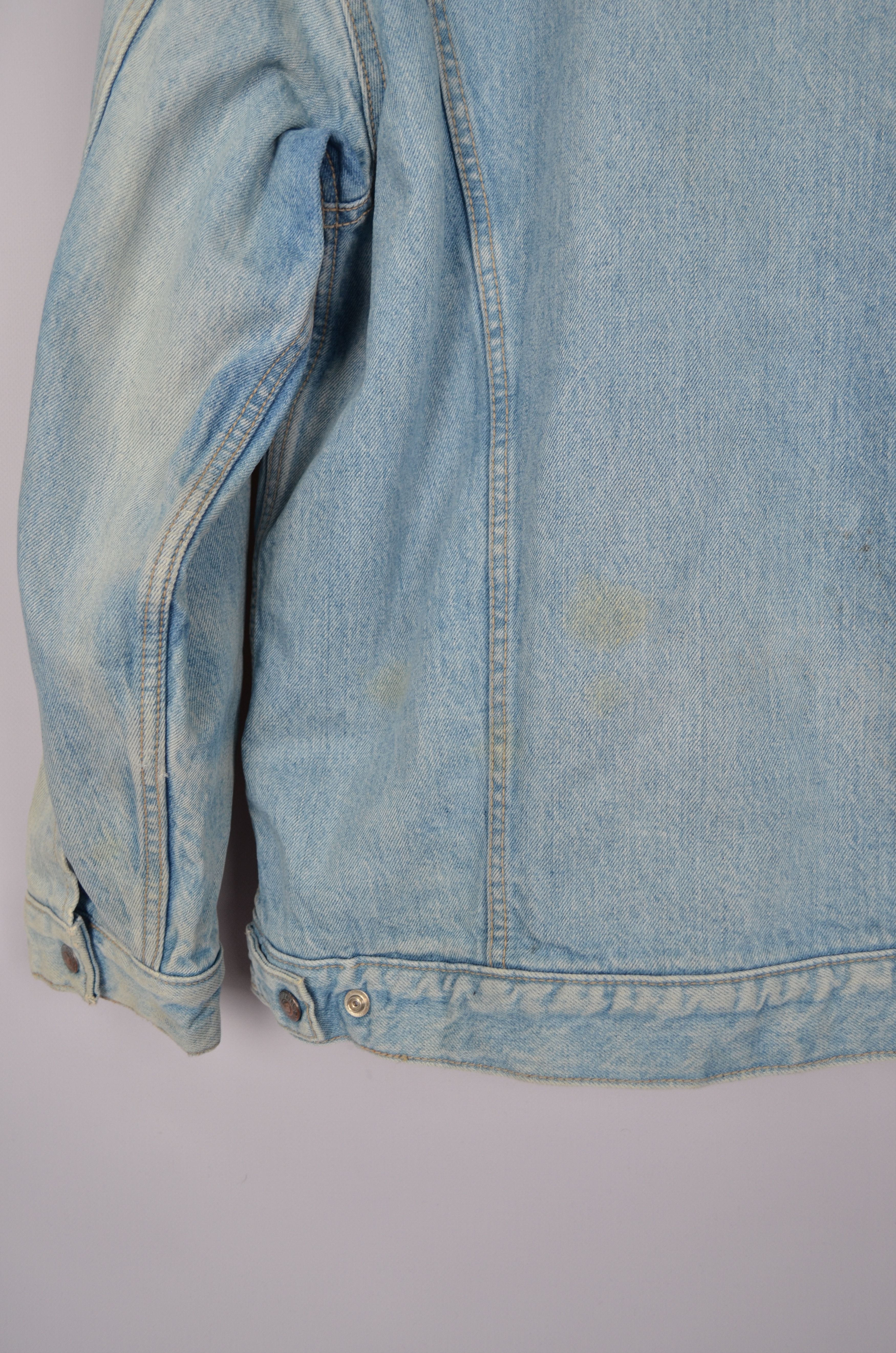 Big John × Vintage Vintage 90s Big-John Denim Trucker Sherpa Blue Jacket RARE Size US L / EU 52-54 / 3 - 17 Thumbnail