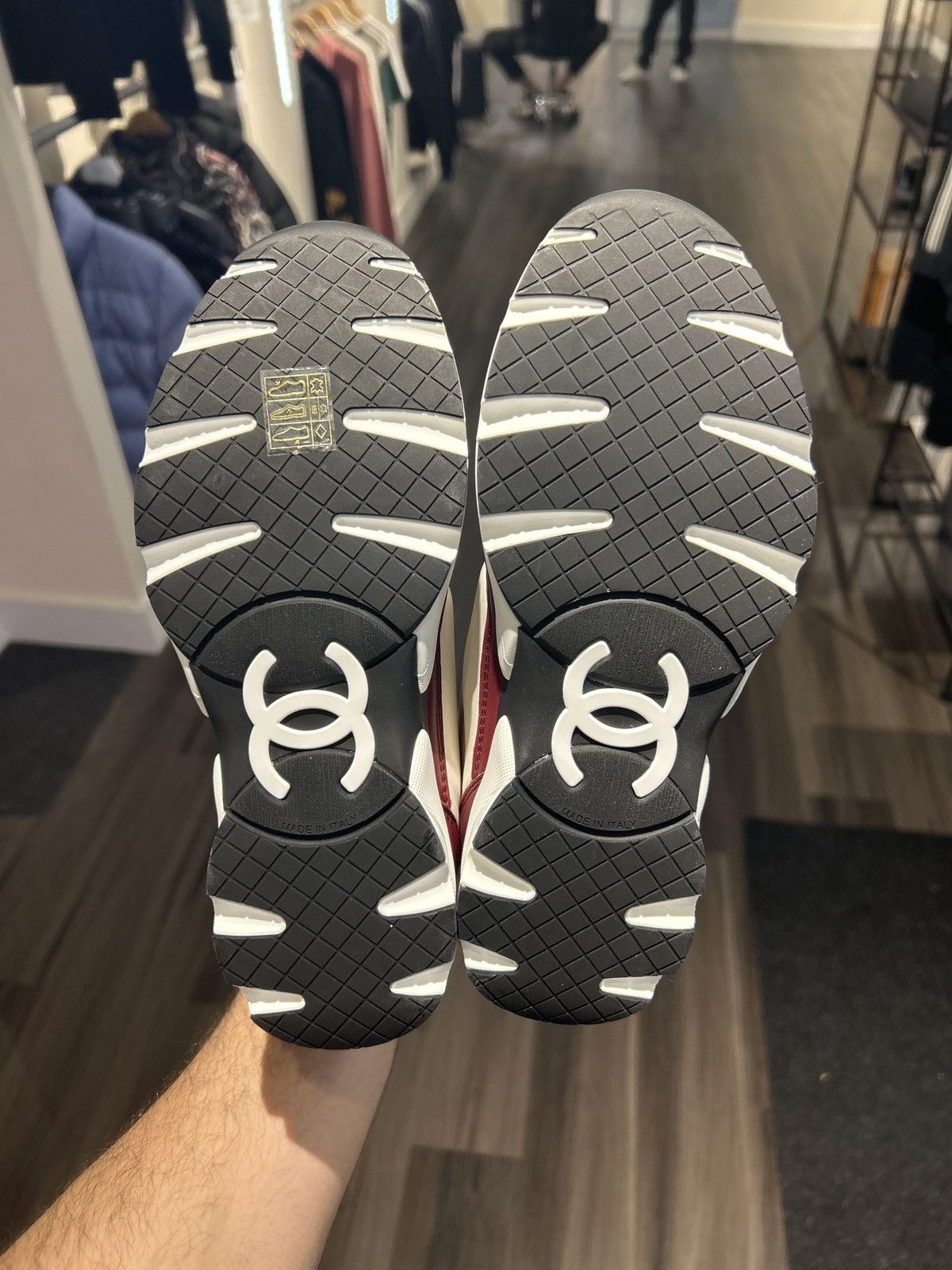 Chanel Chanel Leather Trainers Light Burgundy, White & Pink Size US 7 / IT 37 - 2 Thumbnail