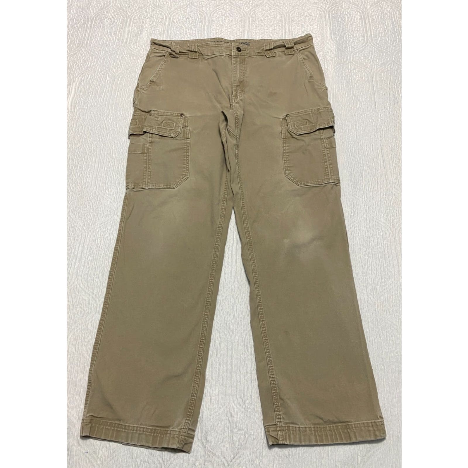 Vintage Duluth Trading Flex Fire Hose Cargo Pants Mens 36×31 Brown Canvas Workwear Relaxed Straight Front Baggy Cargo Pocket Shirt? Size US 36 / EU 52 - 2 Thumbnail