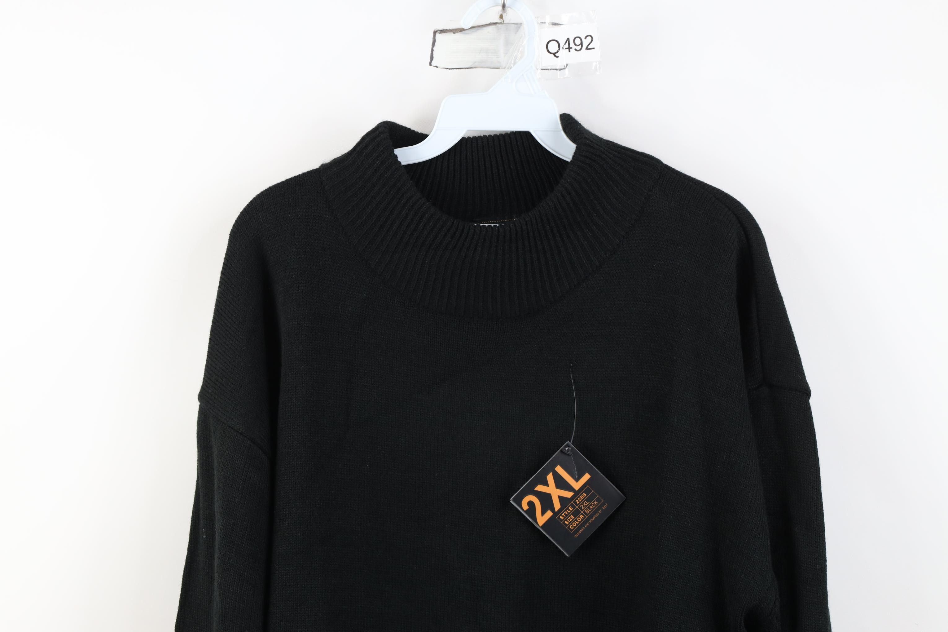 Vintage Deadstock Vintage 90s Y2K Streetwear Mock Neck Knit Sweater Size US XXL / EU 58 / 5 - 2 Thumbnail