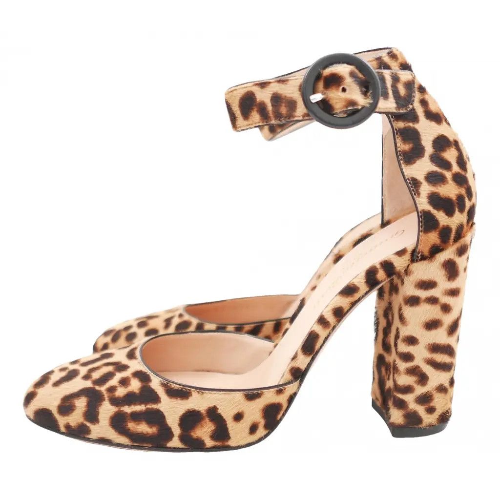 Gianvito Rossi Gianvito Rossi Leopard Calf Hair Ankle Strap Pumps Size US 6 / IT 36 - 1 Thumbnail