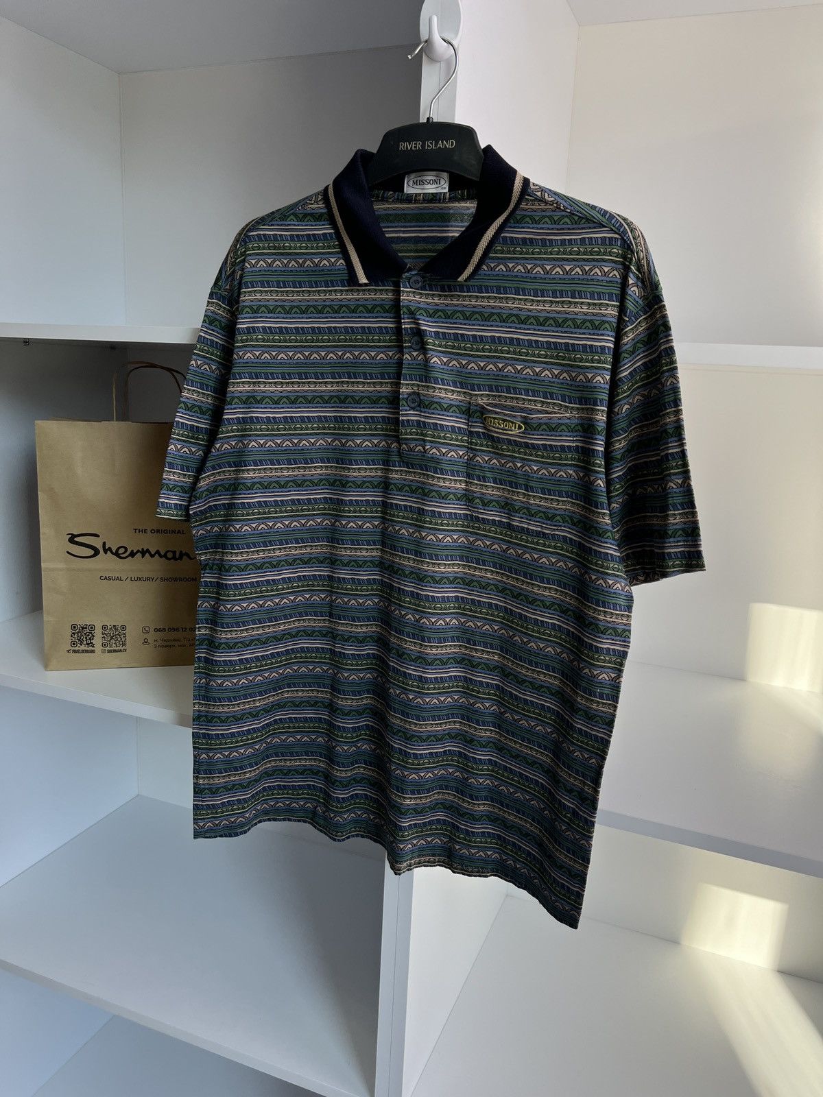 Missoni × Vintage Vintage Missoni Striped luxury polo Size US M / EU 48-50 / 2 - 6 Thumbnail