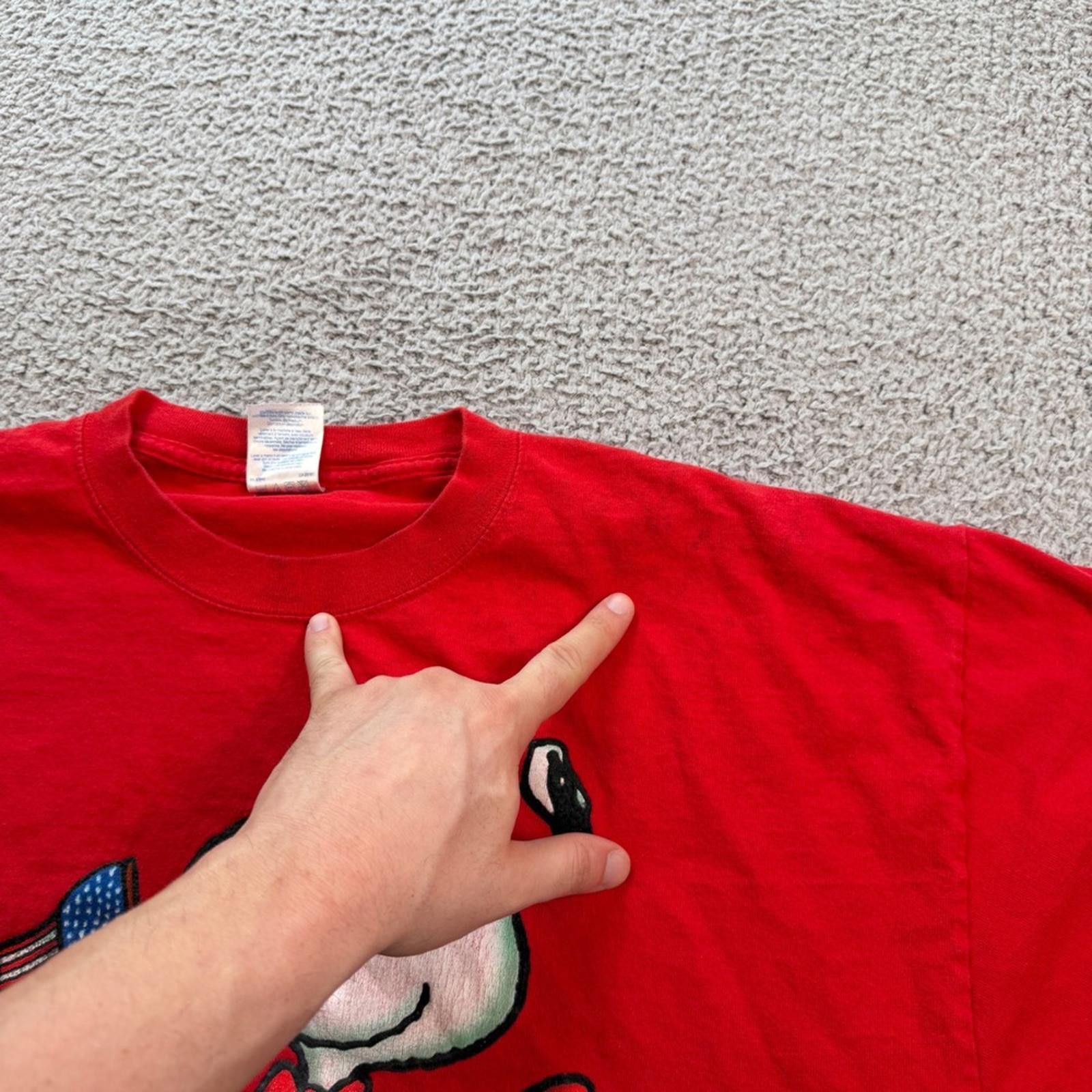 Peanuts Vintage Snoopy Peanuts Patriotic T Shirt XL Red Woodstock Size US XL / EU 56 / 4 - 5 Thumbnail