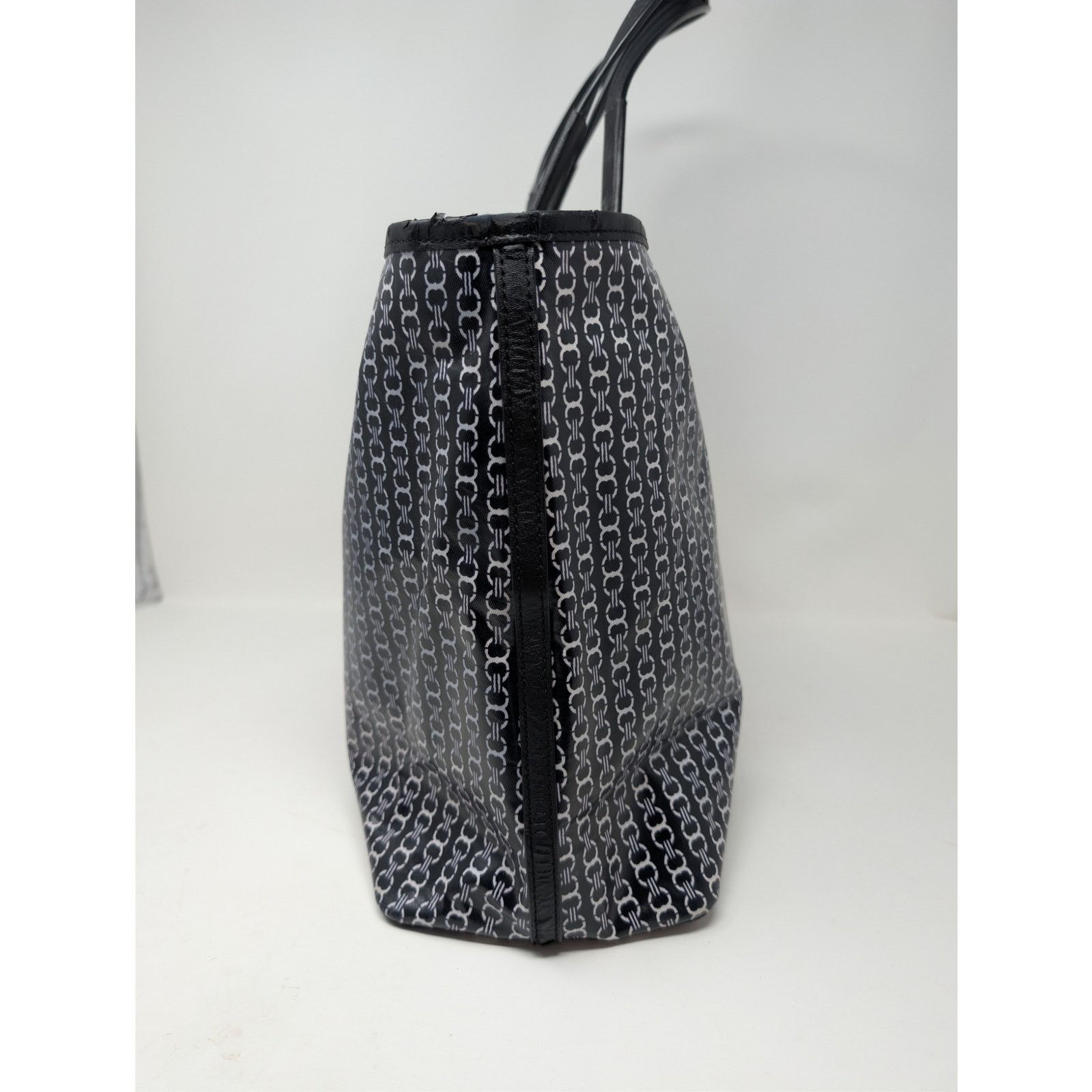 Tory Burch Tory Burch Gemini Link Tote Black Logo Print Coated Canvas Size ONE SIZE - 9 Thumbnail