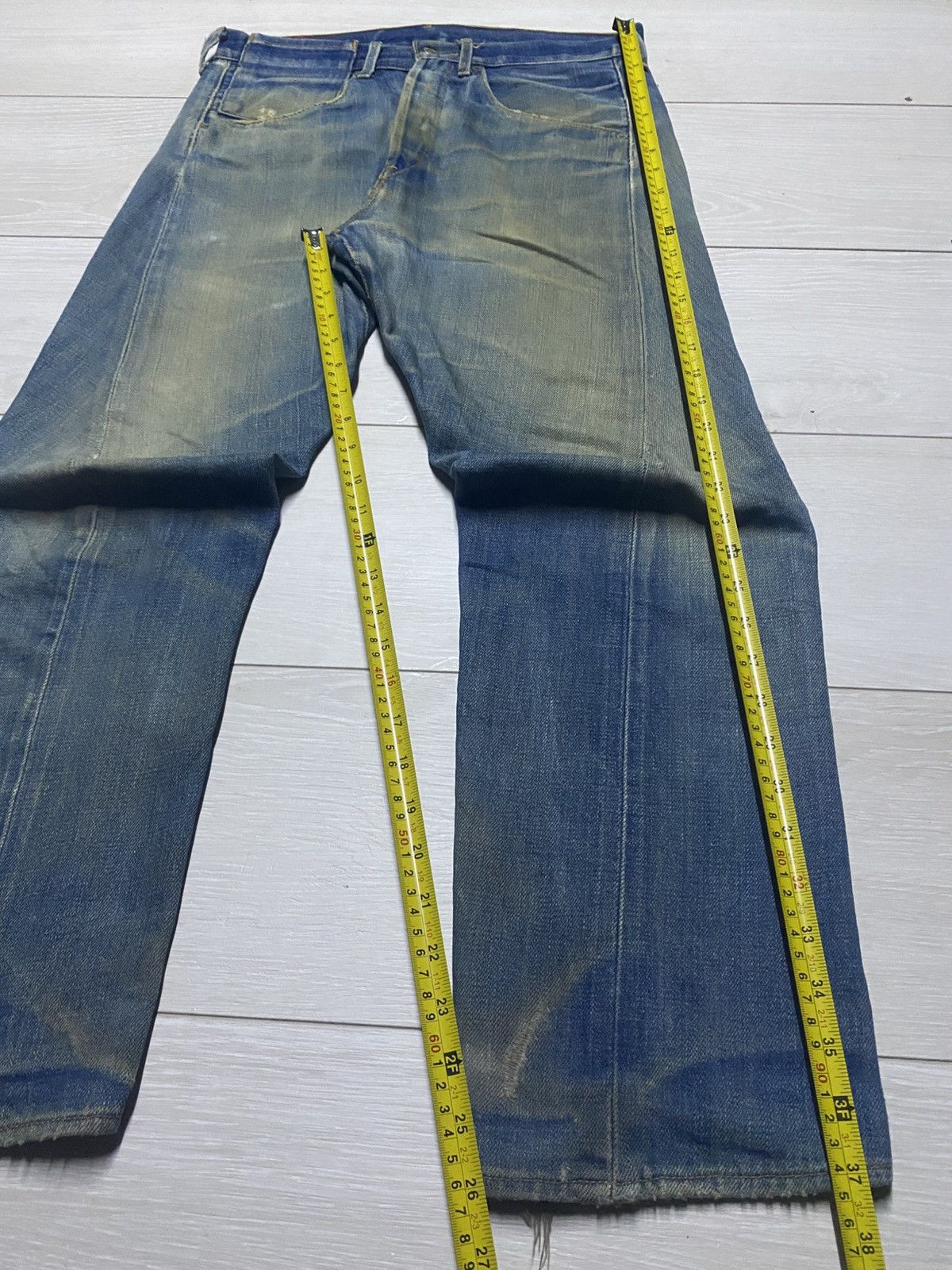 Levi's Vintage Levis Engineered Mud Wash Distressed Twist Leg Jeans Size US 31 - 19 Thumbnail