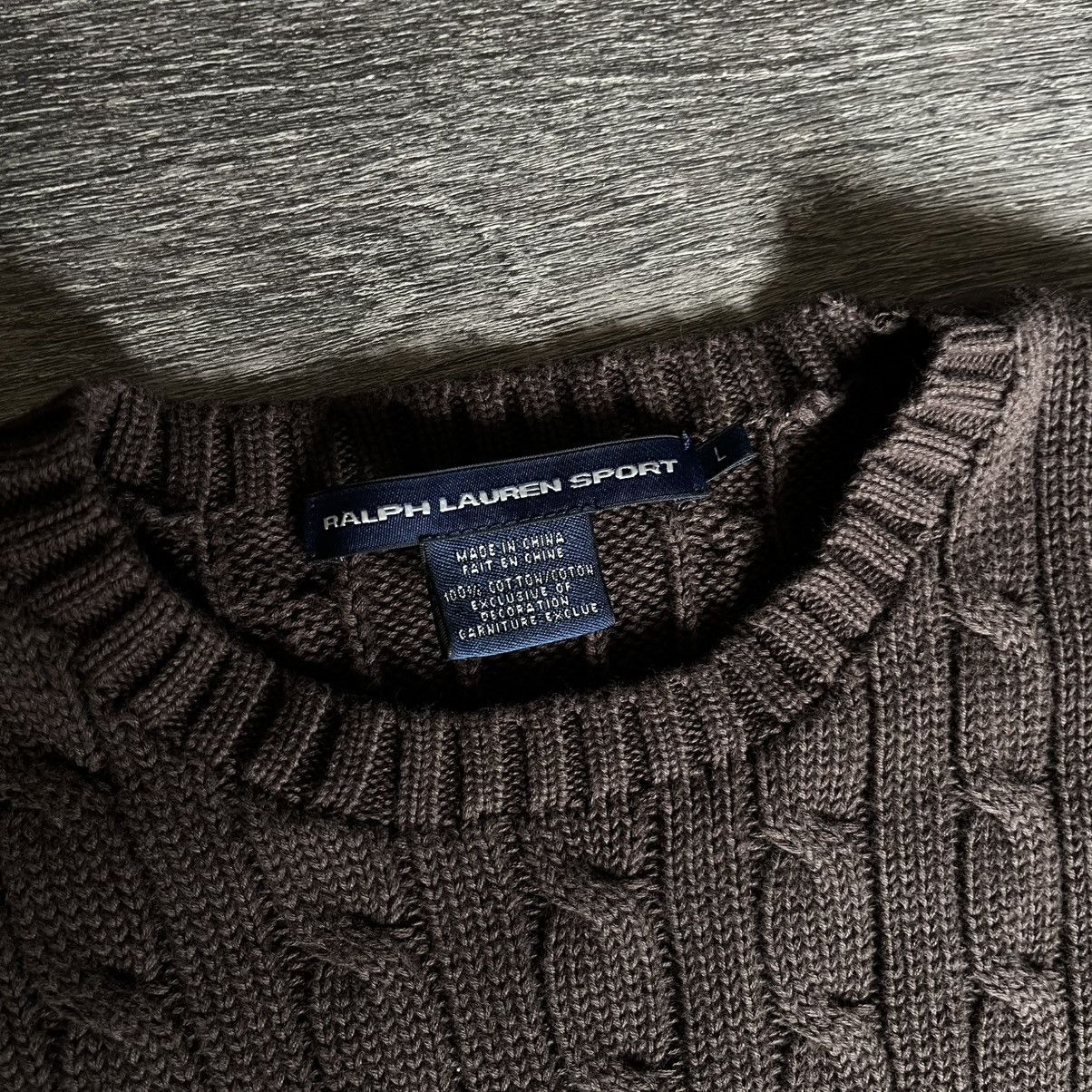 Polo Ralph Lauren Vintage 90s Polo Ralph Lauren Sport Cable Knit Sweater Logo Size L / US 10 / IT 46 - 5 Thumbnail