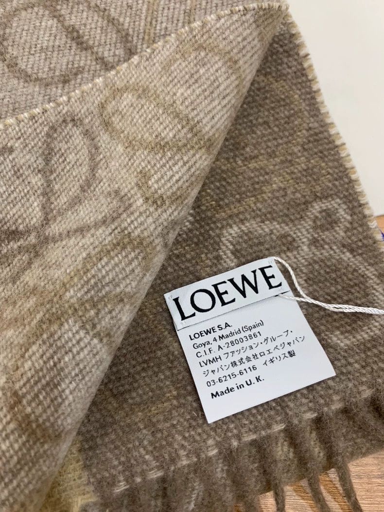 Loewe LOEWE Double-sided cashmere scarf with chessboard pattern Size ONE SIZE - 6 Thumbnail