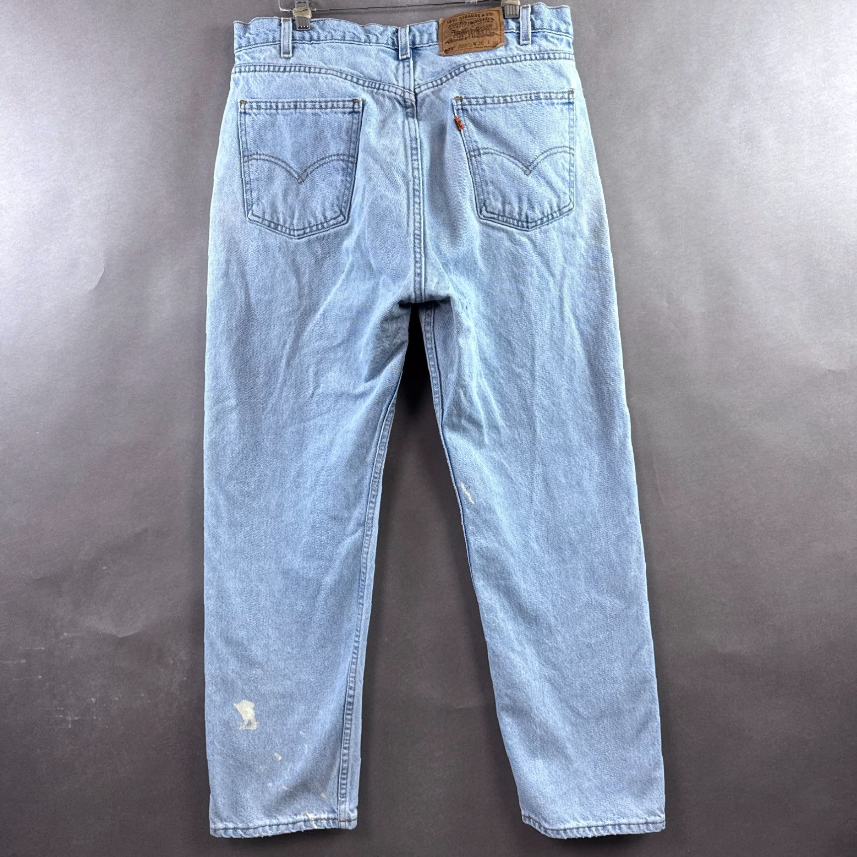 Levi's VINTAGE Levi's 505 Jeans Mens 34x29 Blue 90s Orange Tab Faded Distressed Regular 5-Pocket Denim Cotton Straight Beltless? No Size US 36 / EU 52 - 4 Thumbnail