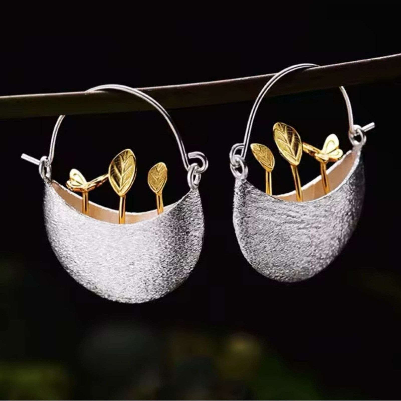 Other Flower Pot Hoop Earrings Size ONE SIZE - 1 Thumbnail