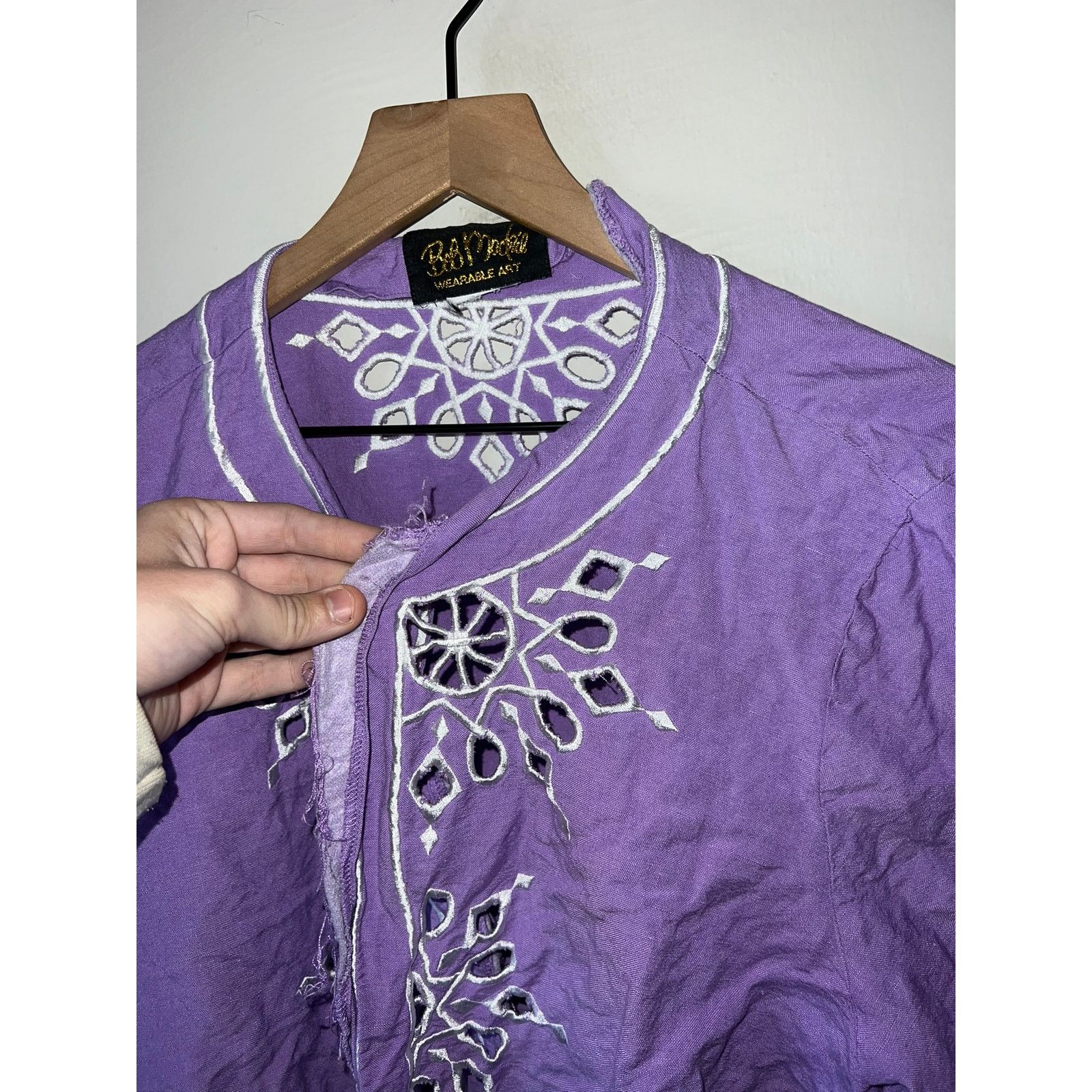 Bob Mackie Womens Vintage Bob Mackie Top Wearable Art Purple Art Large Size L / US 10 / IT 46 - 2 Thumbnail