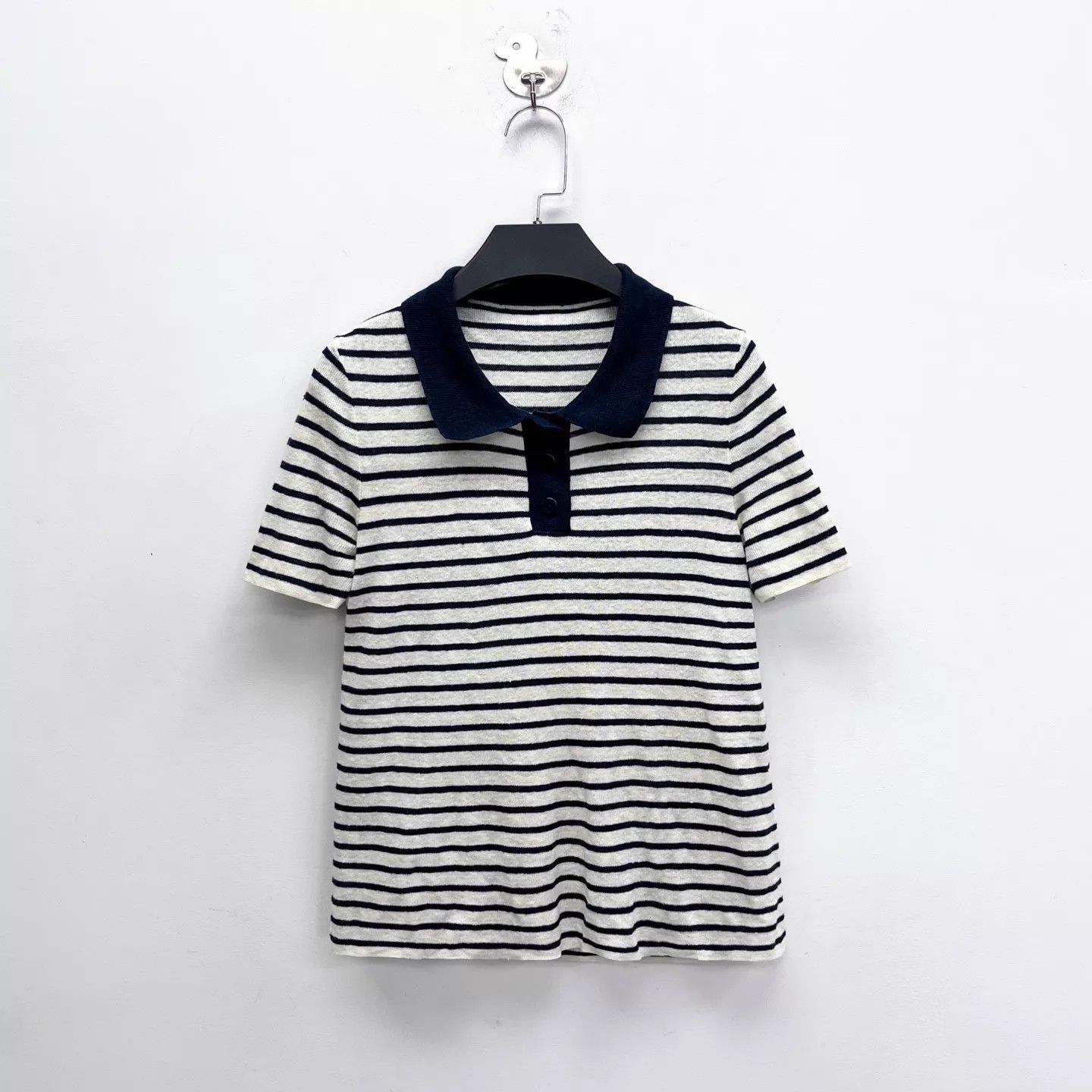 Dior Dior Navy Blue Striped Lucky Star Back Embroidered Polo 38 Size XS / US 0-2 / IT 36-38 - 1 Thumbnail