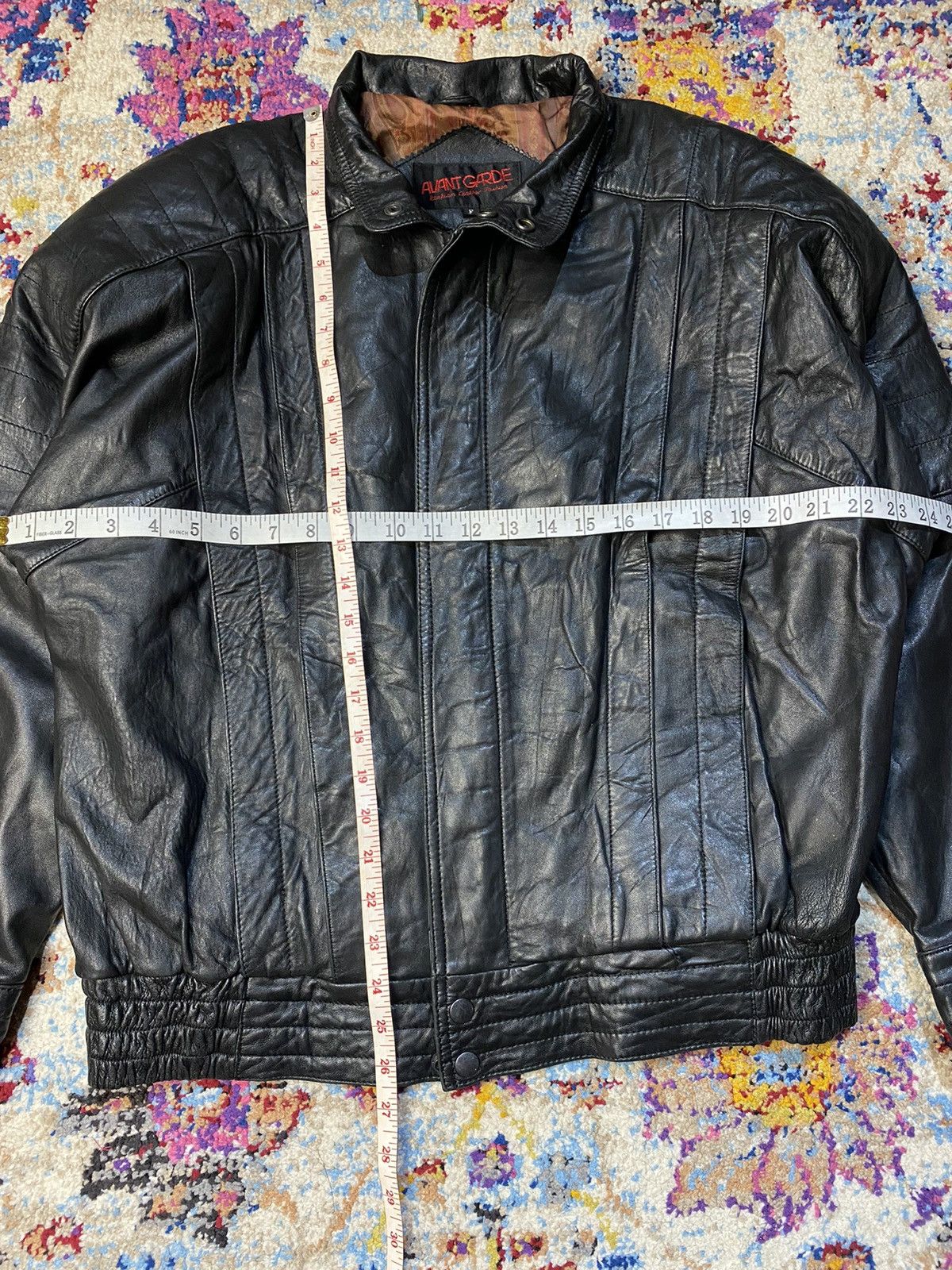 Vintage CLASSIC AVANT GARDE GENUINE SHEEPSKIN BOMBER LEATHER JACKET Size US L / EU 52-54 / 3 - 10 Thumbnail