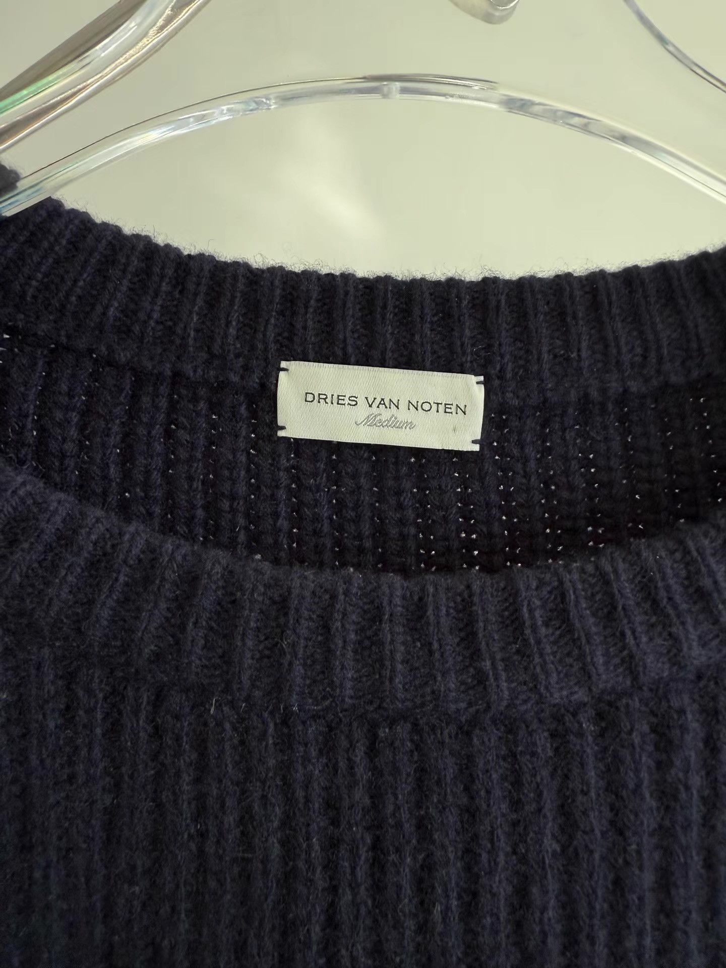 Dries Van Noten DRIES VAN NOTEN DVN Navy Thick Knit Wool Sweater Q17 Size US M / EU 48-50 / 2 - 2 Thumbnail