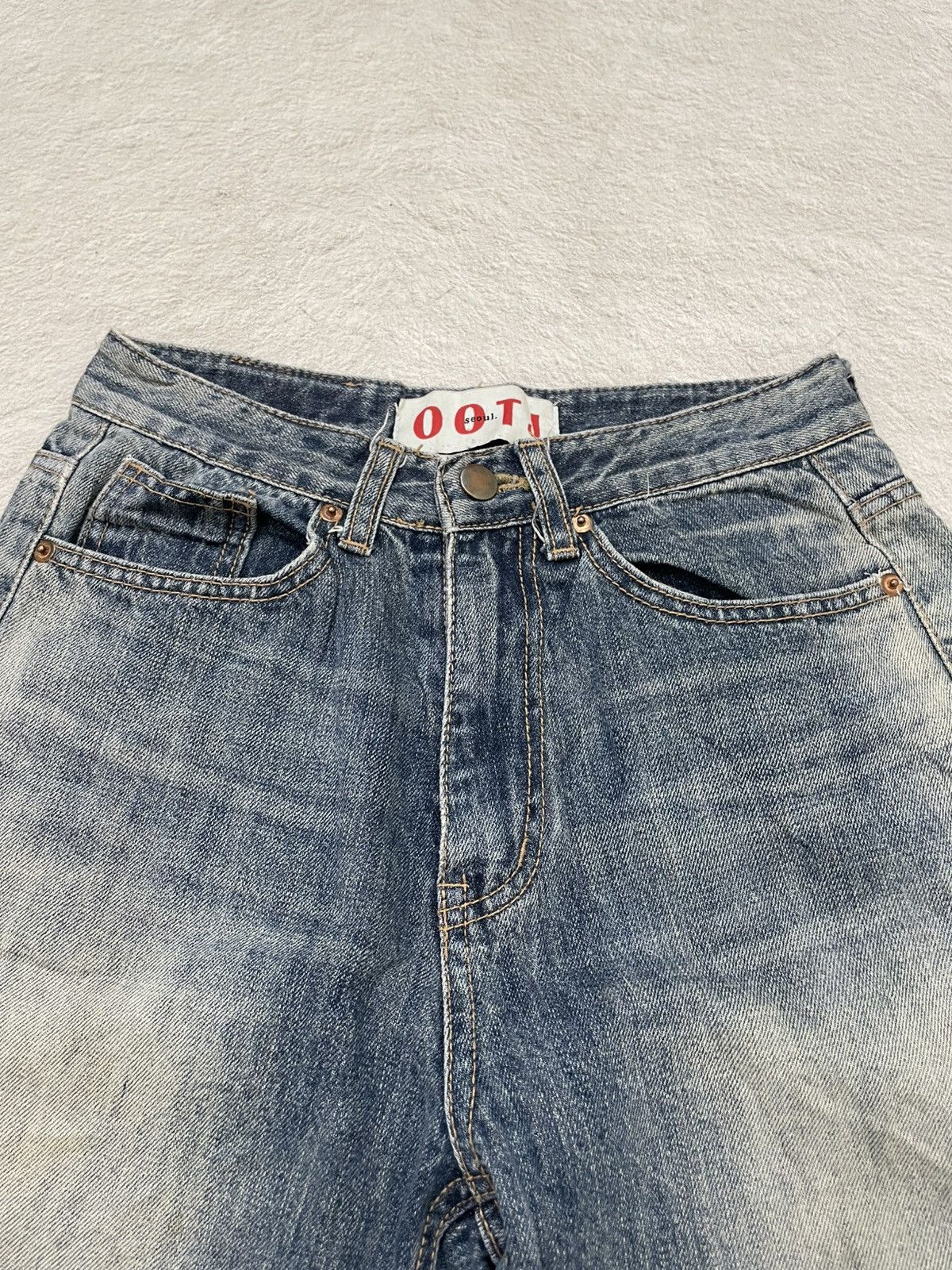 Japanese Brand 2000s OOTJ Mudwash Flare Denim Distressed Japan Y2K Size US 26 / EU 42 - 4 Thumbnail