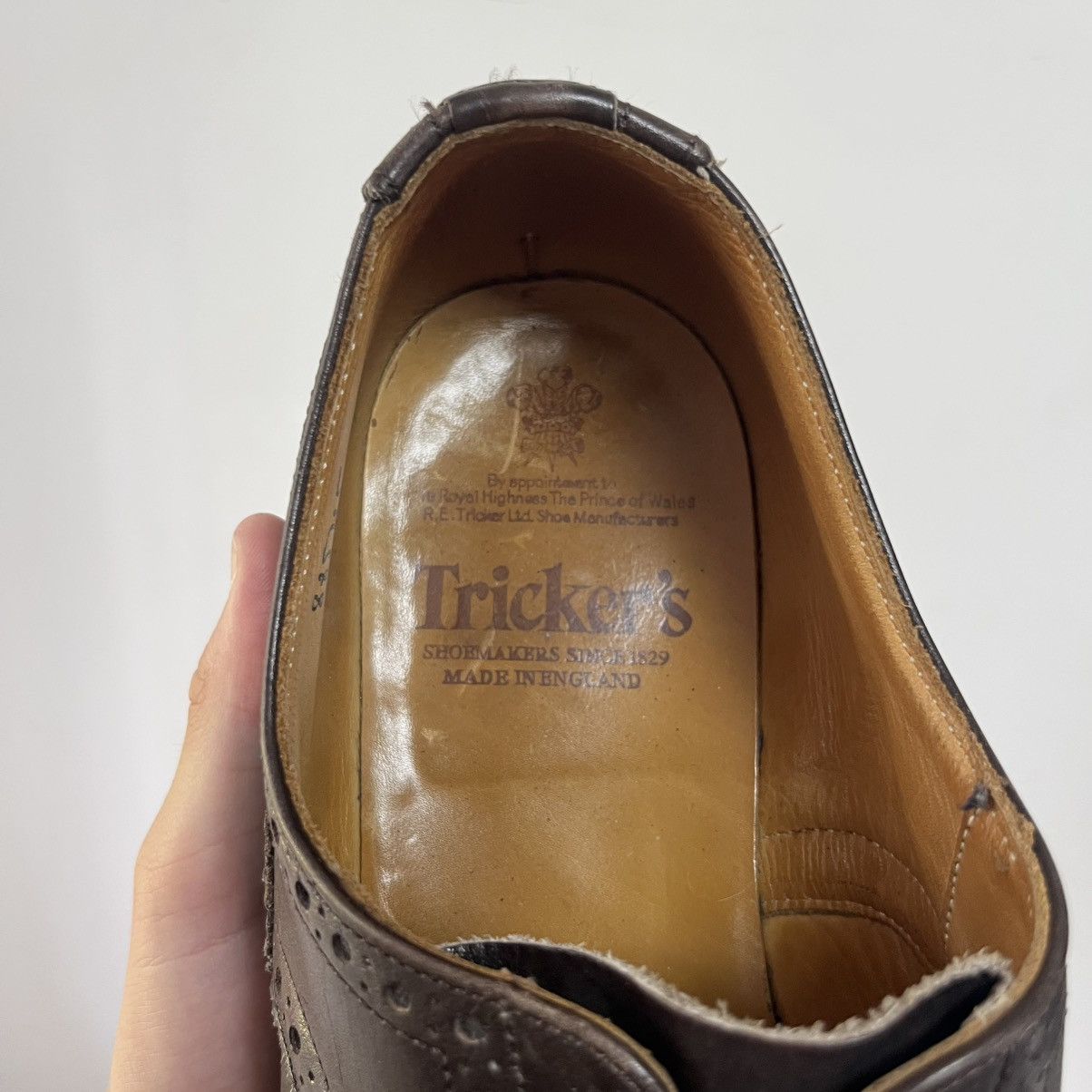 Tricker's Trickers Bourton Brogue Shoes Brown Leather Size US 10.5 / EU 43-44 - 11 Thumbnail